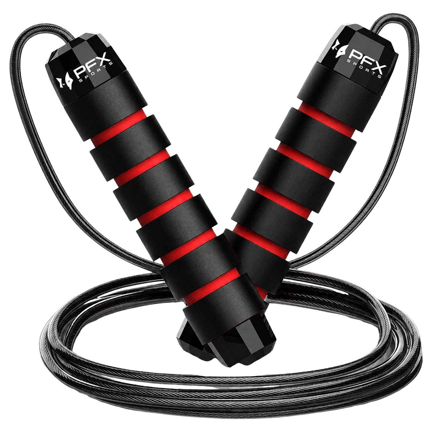 PFX Sports Adjustable Skipping Rope – Steel Wire Jump Rope with Non-Slip Handles & 360° Ball Bearings