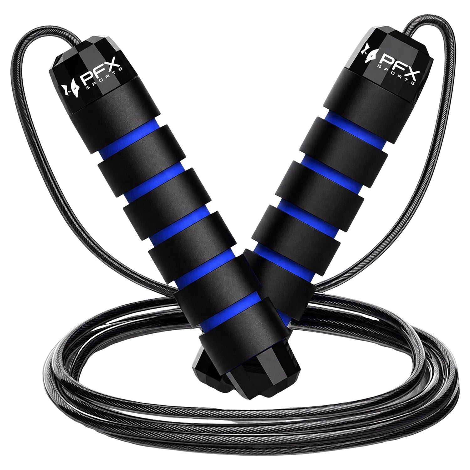 PFX Sports Adjustable Skipping Rope – Steel Wire Jump Rope with Non-Slip Handles & 360° Ball Bearings