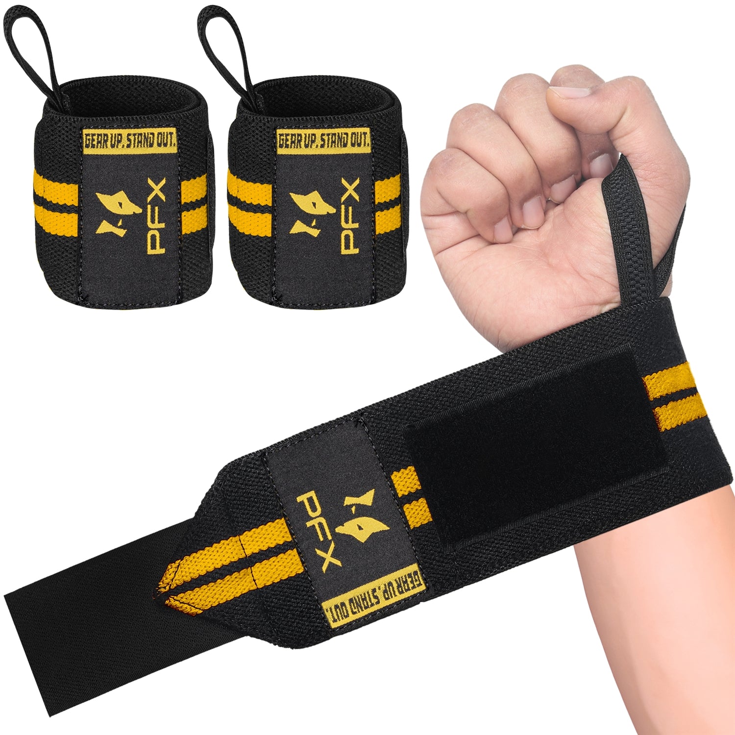 PFX Golden Series "Two-Line" Wrist Wraps – Heavy-Duty Joint Support