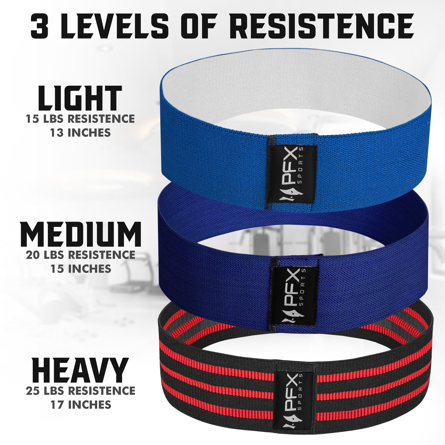 PFX Sports Resistance Bands Set – (3 Resistance Levels)