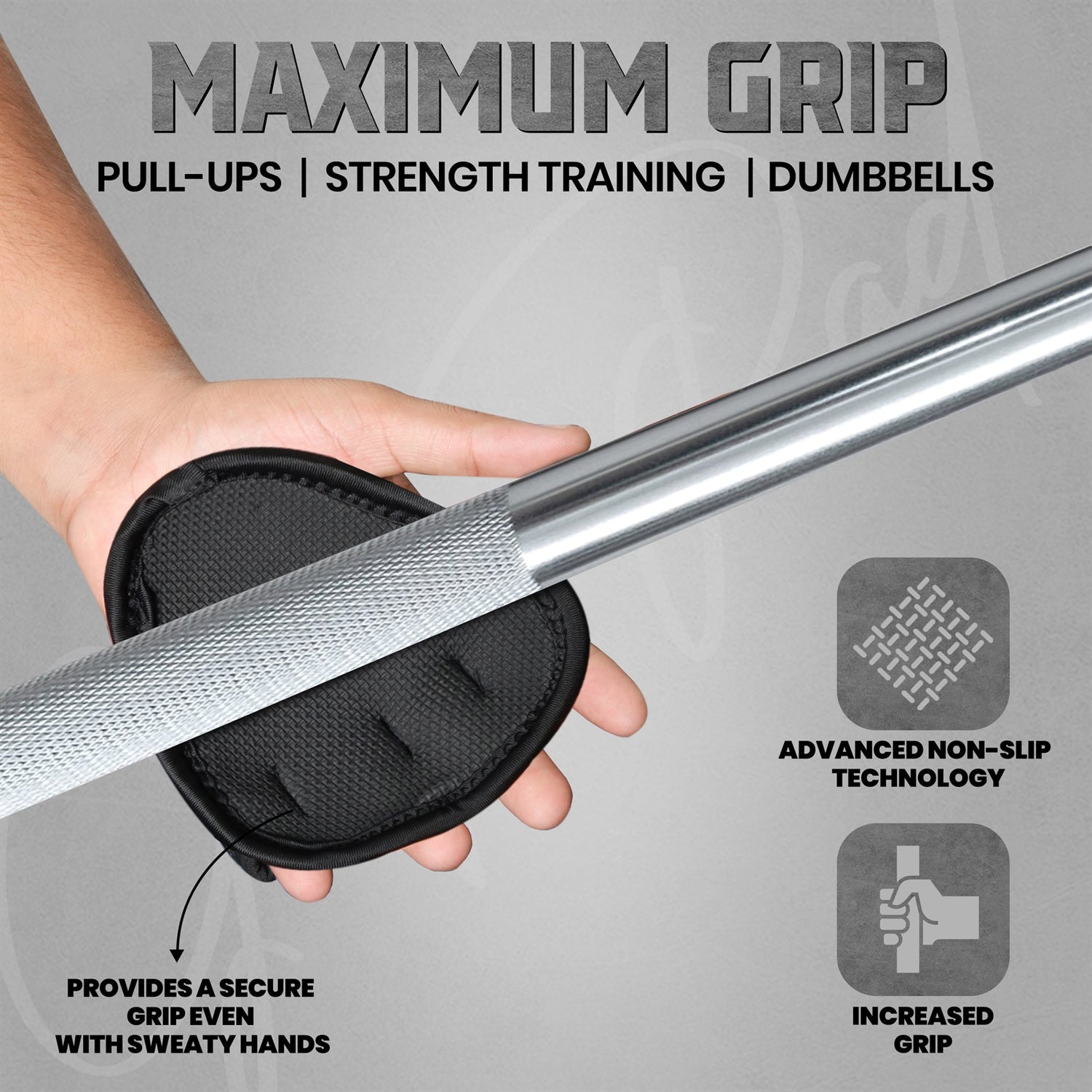 PFX Sports Elite Anti-Slip Grip Pads | Weightlifting Palm Protectors (One Size Fits All)