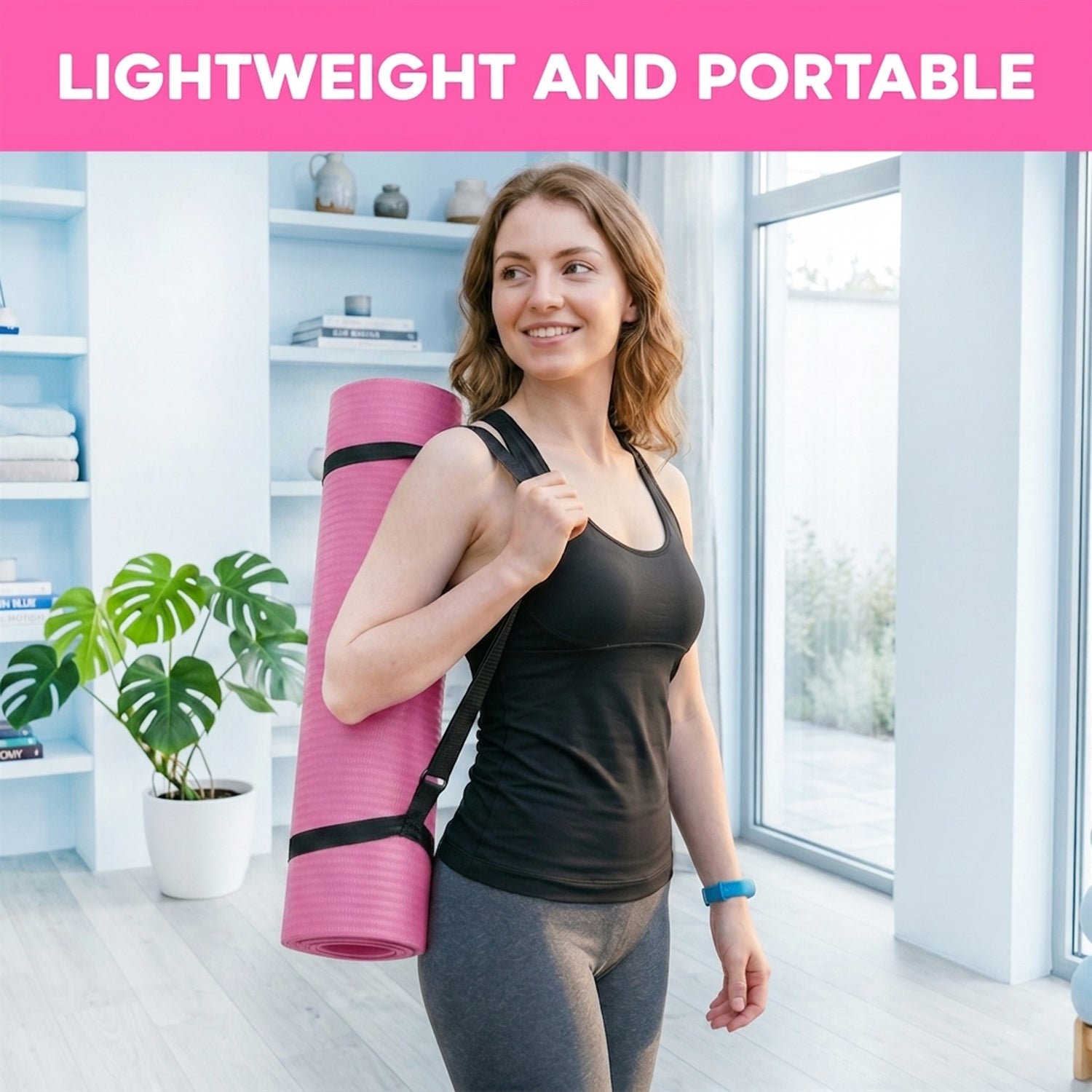 PFX Sports 1CM Thick Exercise Mat – Non-Slip NBR Yoga & Fitness Mat with Carrying Strap