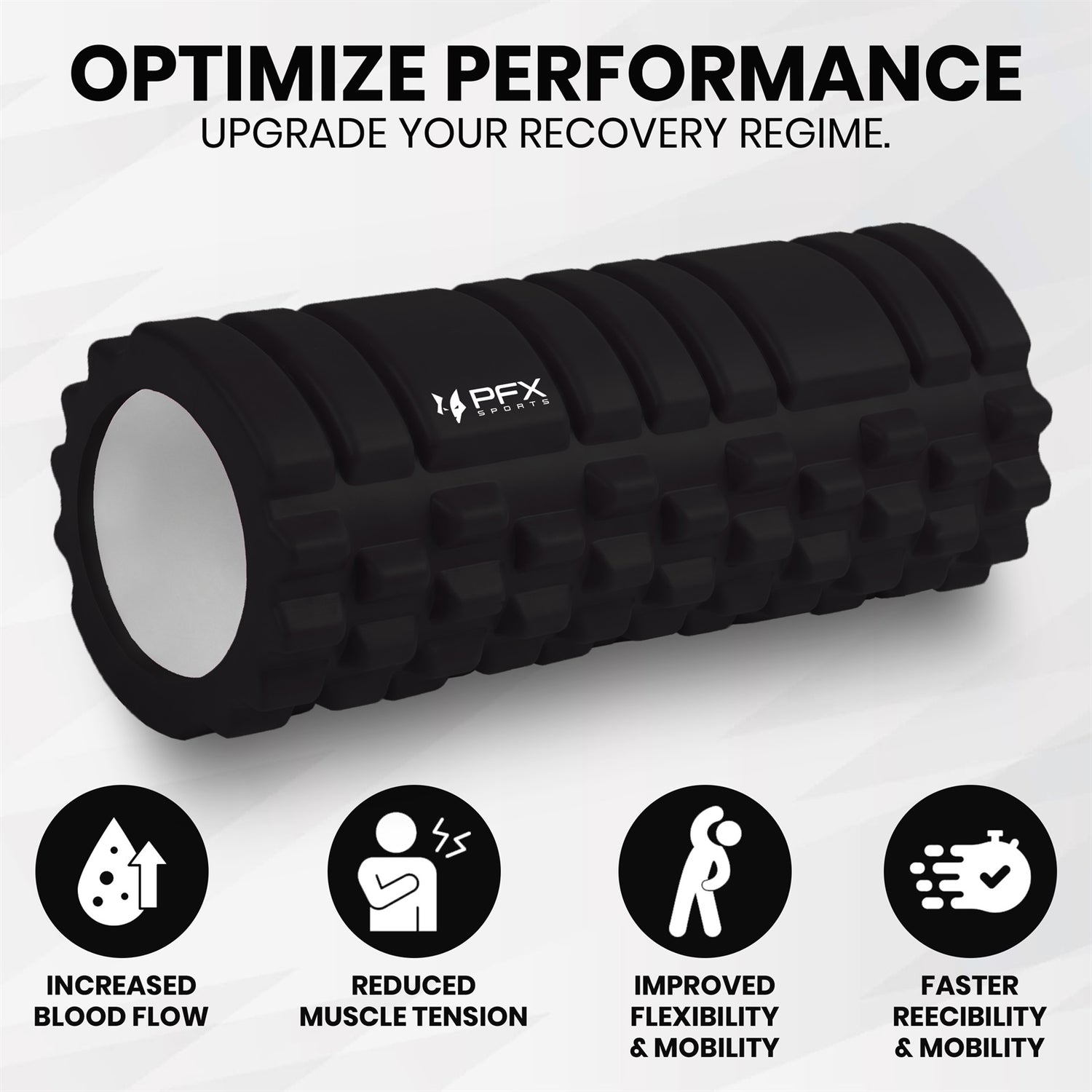 PFX Sports High-Density Foam Roller – 13 Inch EVA Massage Roller for Muscle Recovery, Stretching & Mobility