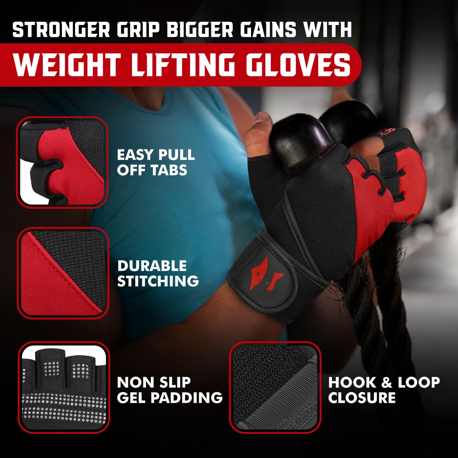 Weight Lifting Gloves with Wrist Straps – Full Palm Protection & Non-Slip Grip for Men & Women