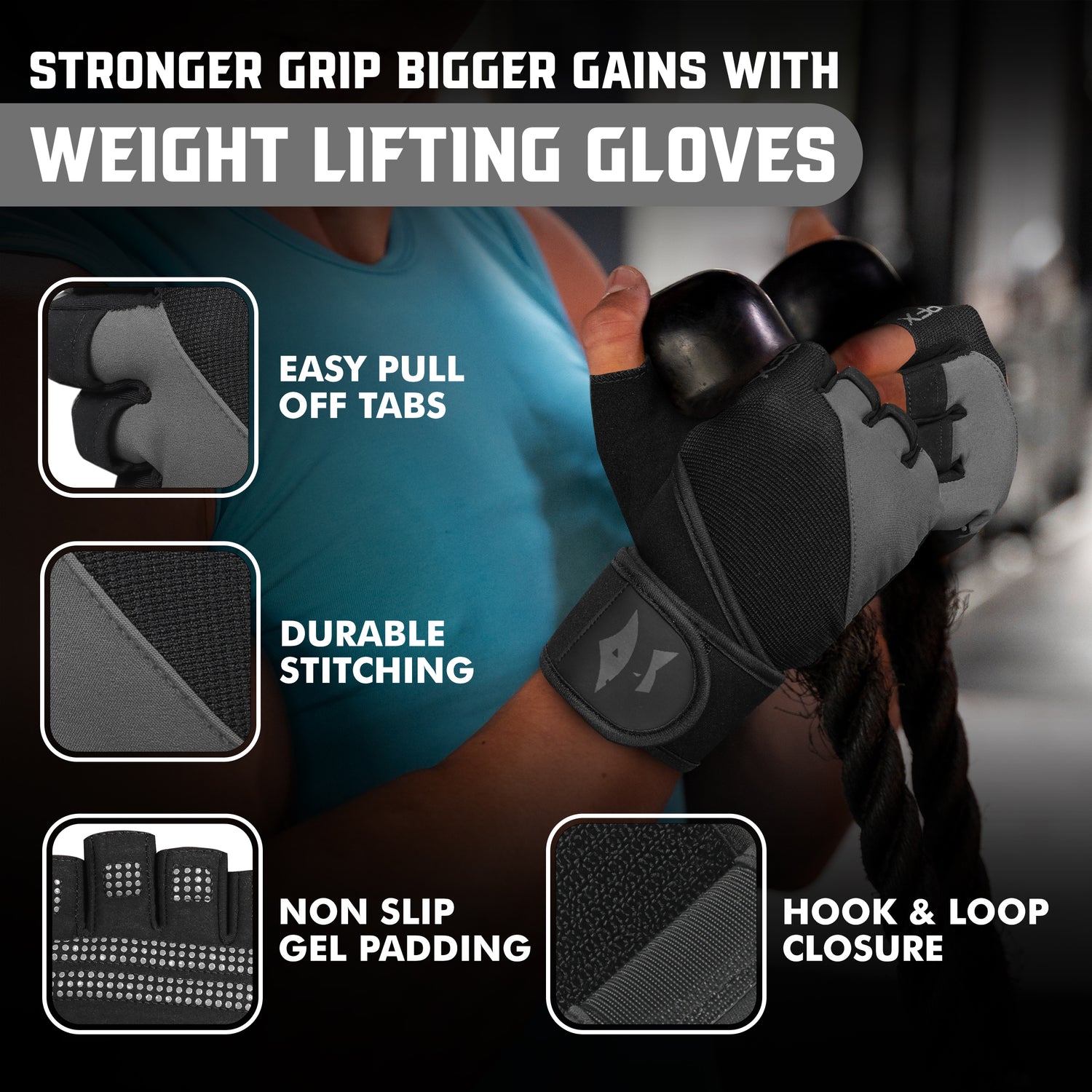 Weight Lifting Gloves with Wrist Straps – Full Palm Protection & Non-Slip Grip for Men & Women