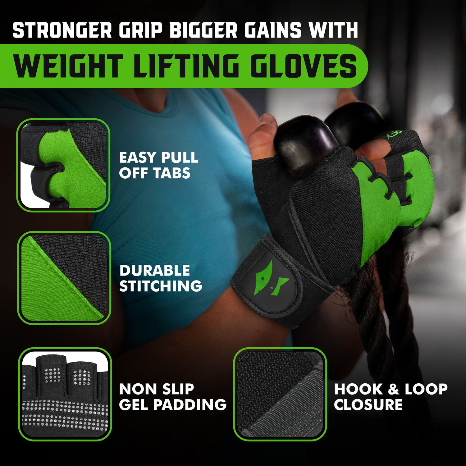 Weight Lifting Gloves with Wrist Straps – Full Palm Protection & Non-Slip Grip for Men & Women