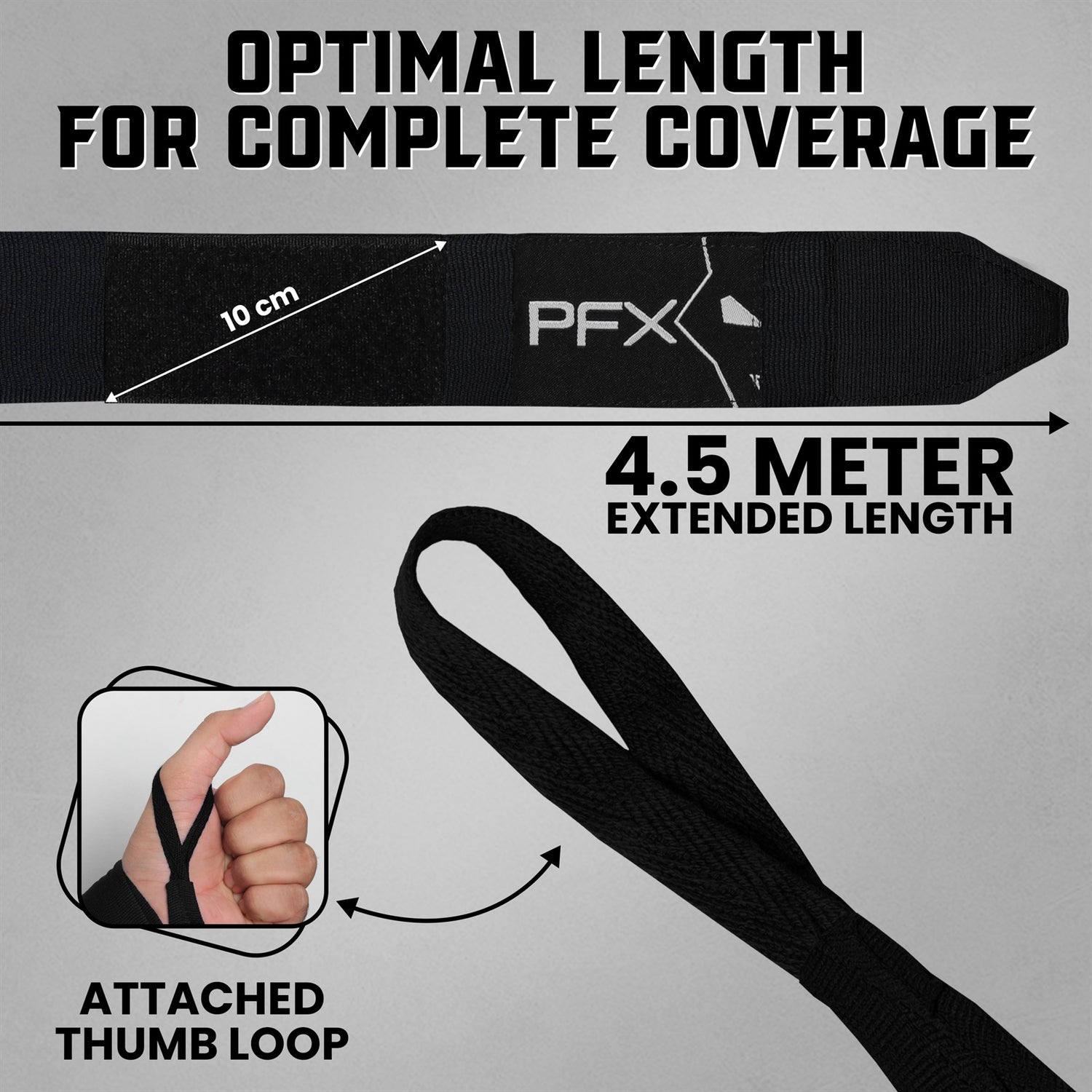 PFX Sports Professional Boxing Hand Wraps | 4.5M Extended Length