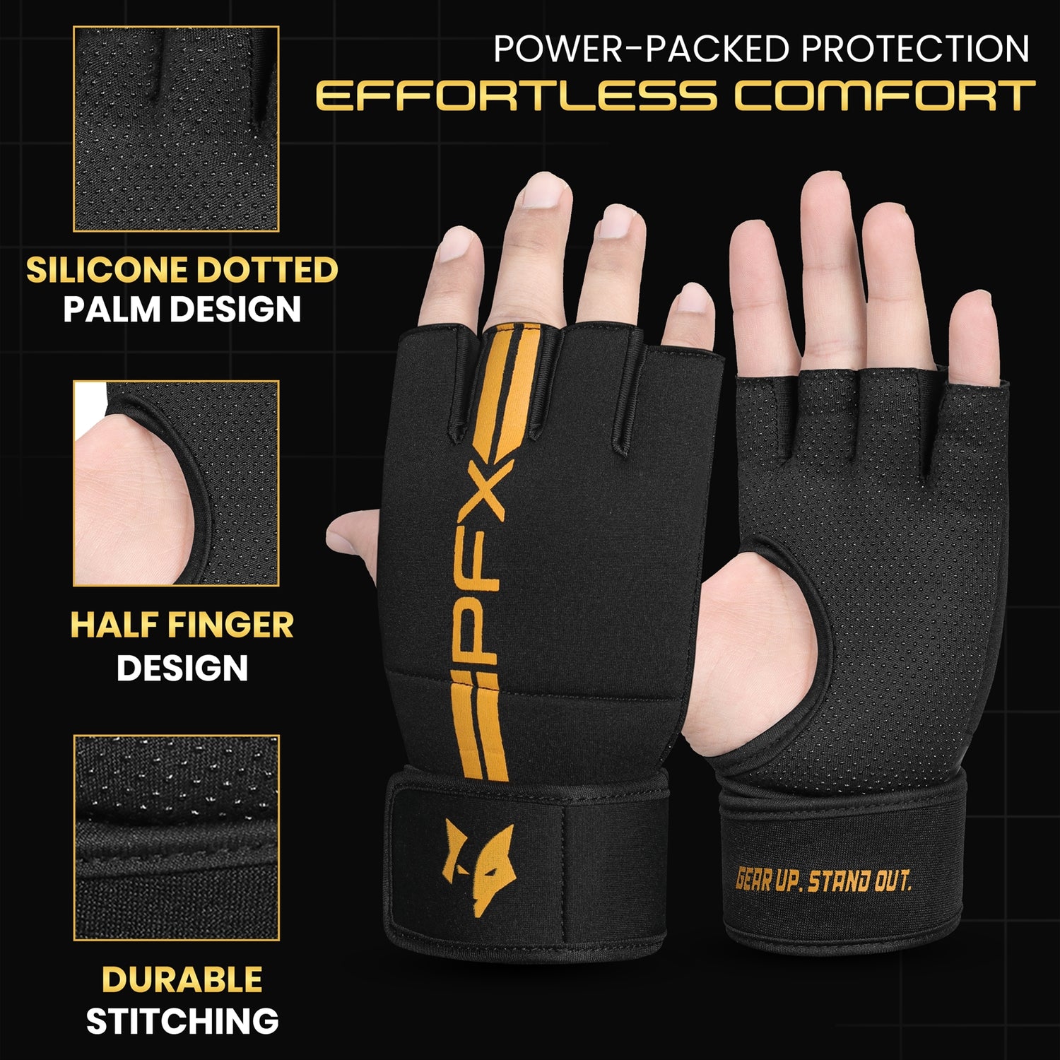 PFX Golden Series Gel Inner Gloves – Quick-Wrap Hand Protection