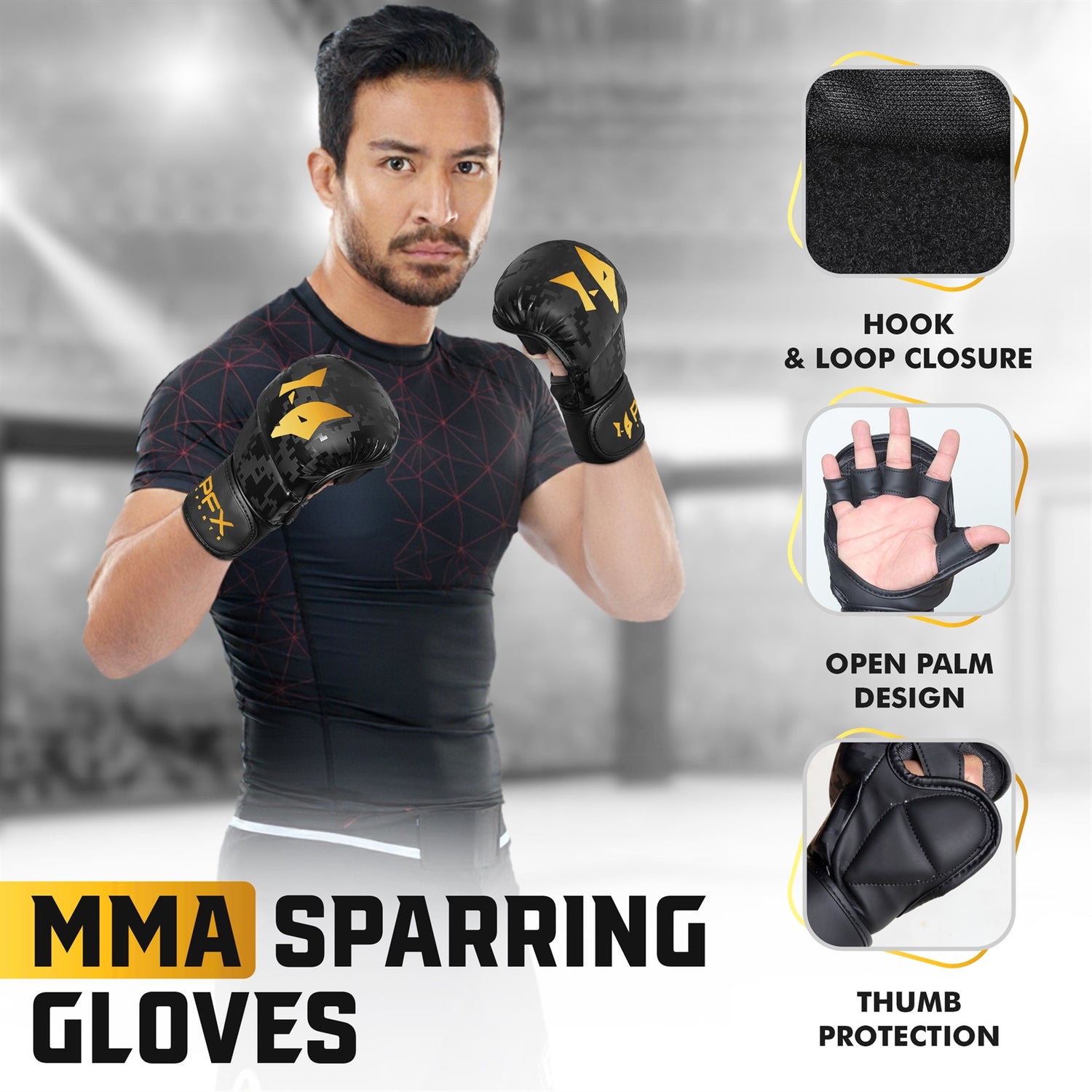 PFX Sports MMA Sparring Gloves | Digital Camo Open Palm Training Gloves
