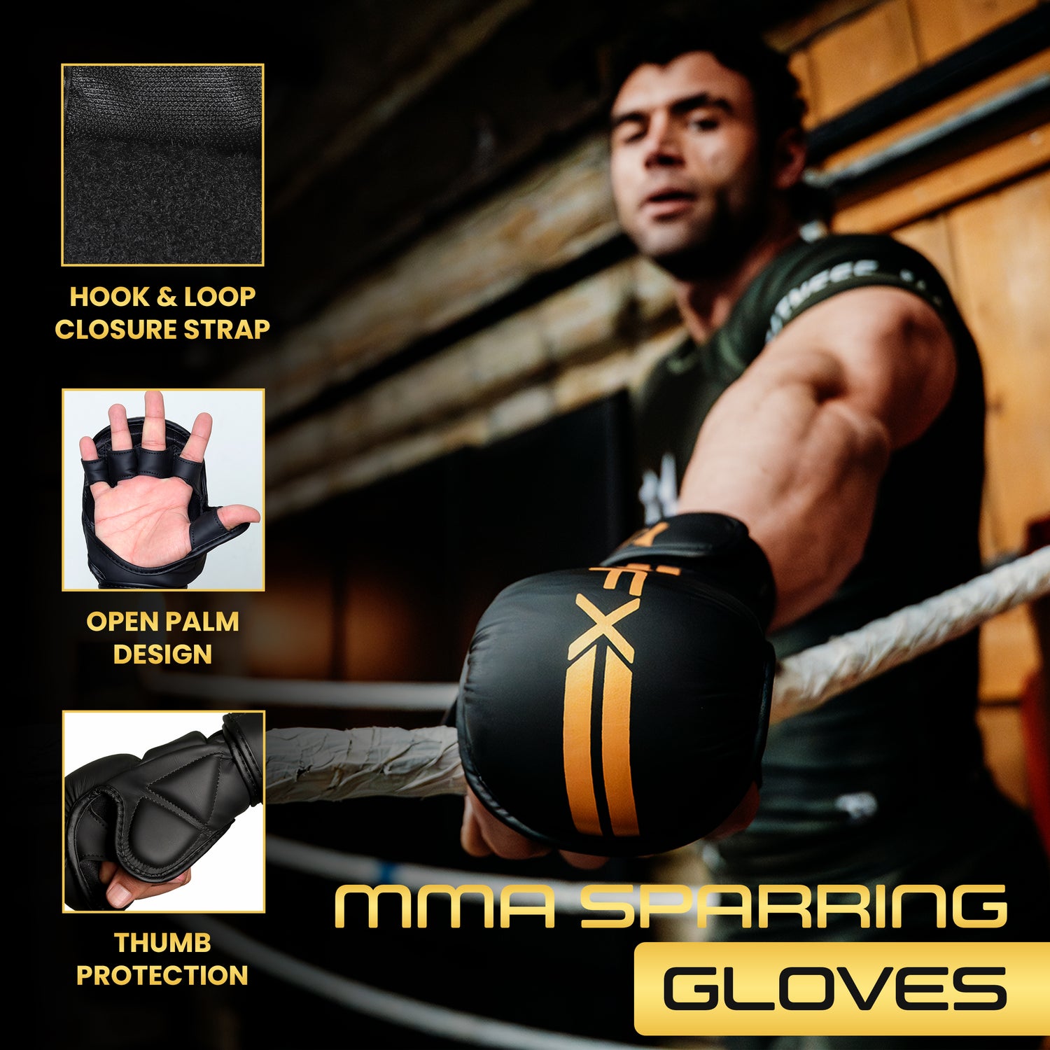 PFX Sports MMA Sparring Gloves – Heavy Duty Padded Training & Grappling Gloves