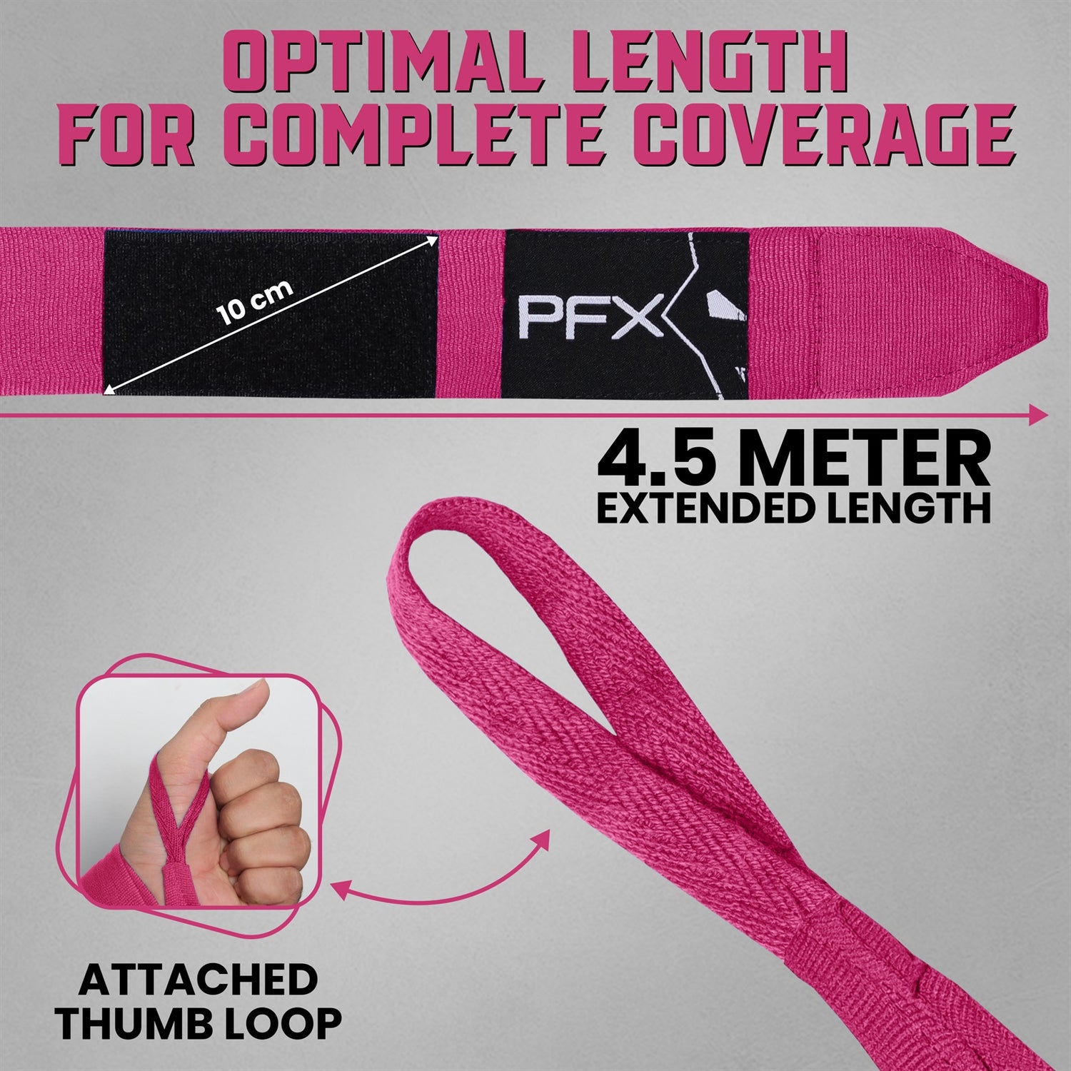 PFX Sports Professional Boxing Hand Wraps | 4.5M Extended Length