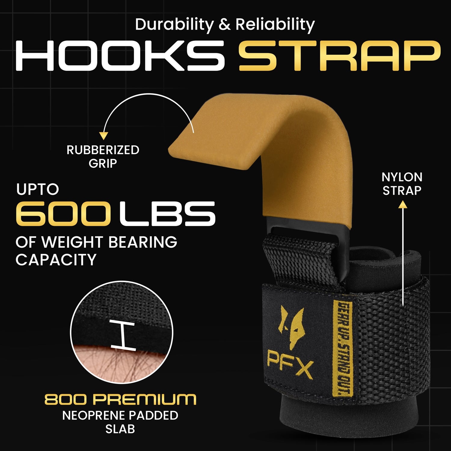 PFX Golden Series Pro Lifting Hooks – Heavy-Duty Grip Support