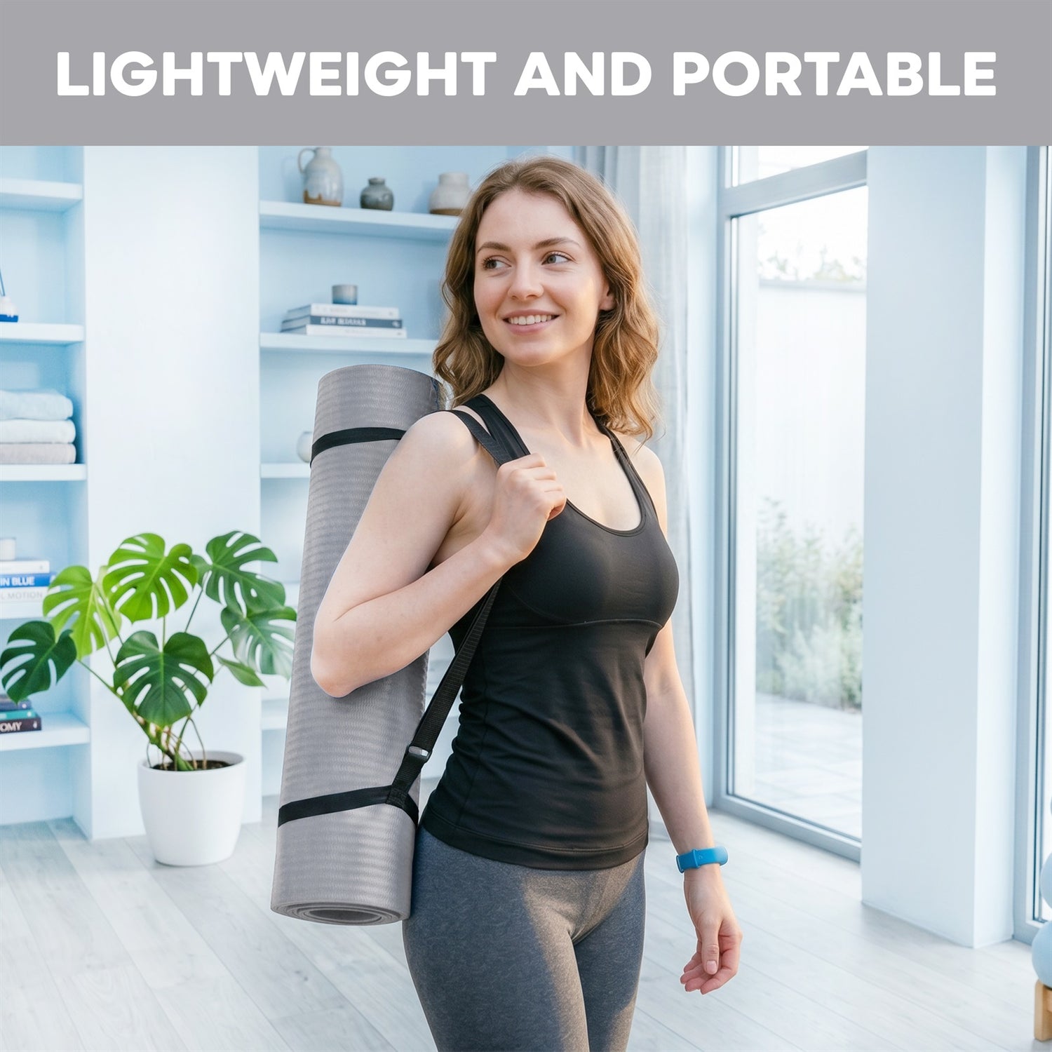 PFX Sports 1CM Thick Exercise Mat – Non-Slip NBR Yoga & Fitness Mat with Carrying Strap