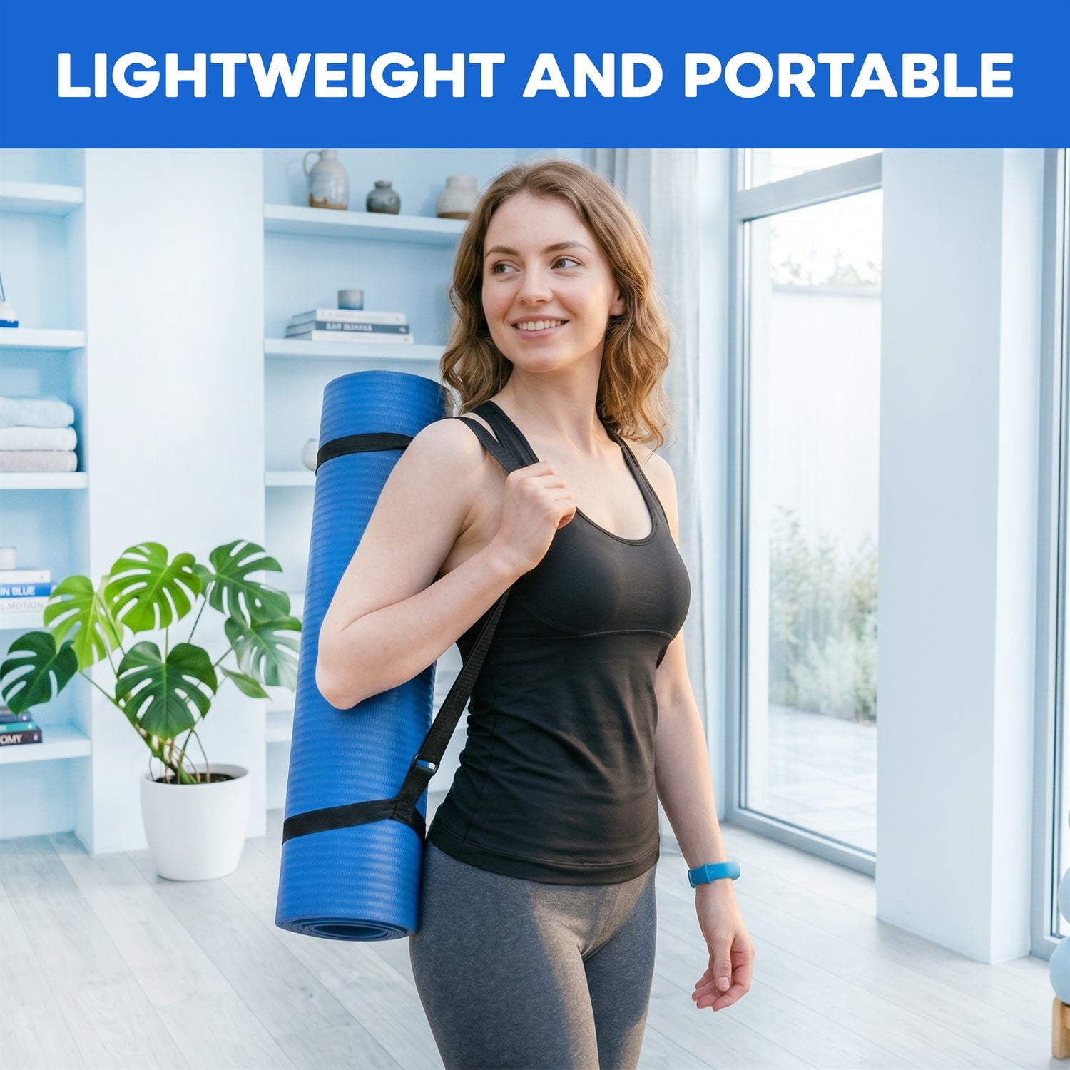 PFX Sports 1CM Thick Exercise Mat – Non-Slip NBR Yoga & Fitness Mat with Carrying Strap