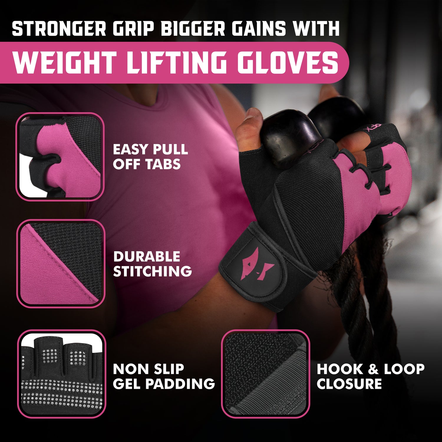 Weight Lifting Gloves with Wrist Straps – Full Palm Protection & Non-Slip Grip for Men & Women