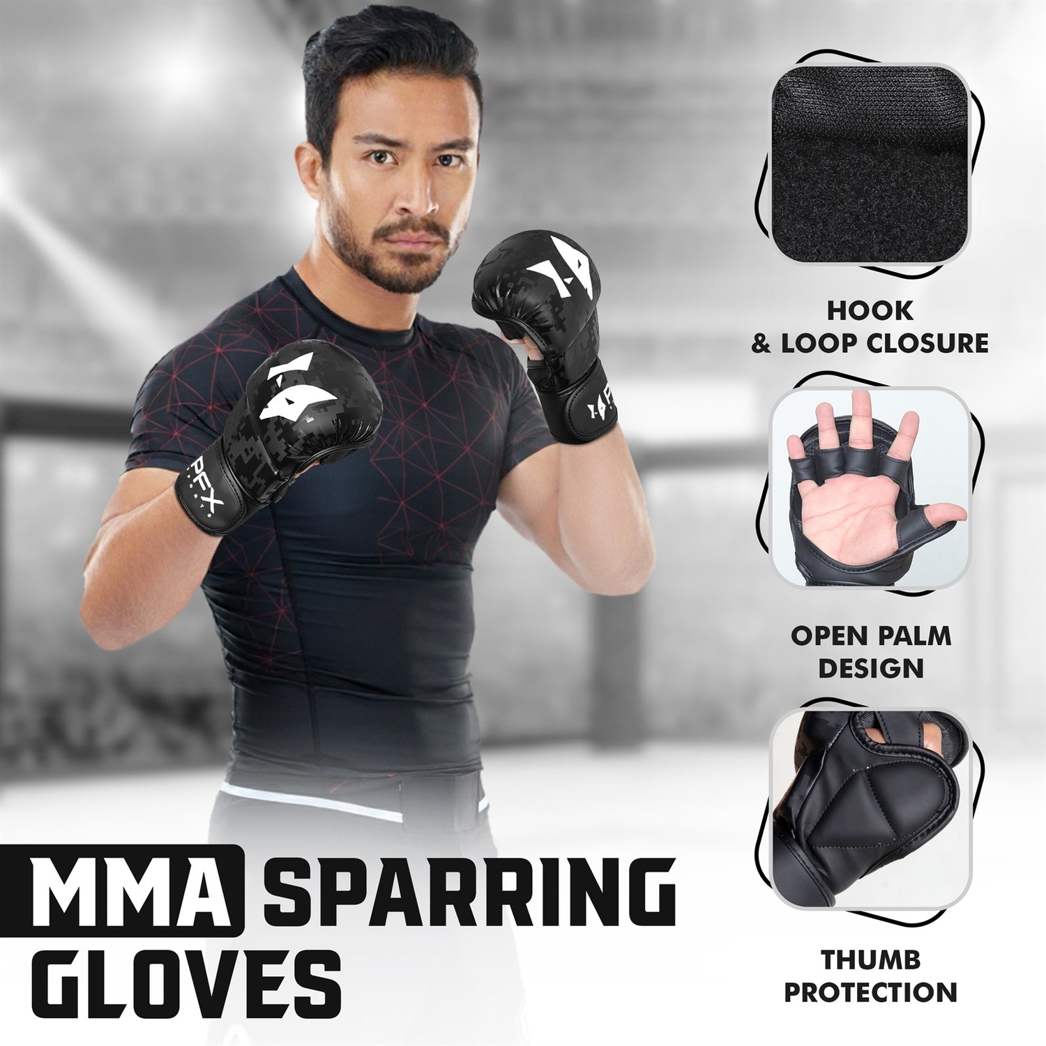 PFX Sports MMA Sparring Gloves | Digital Camo Open Palm Training Gloves