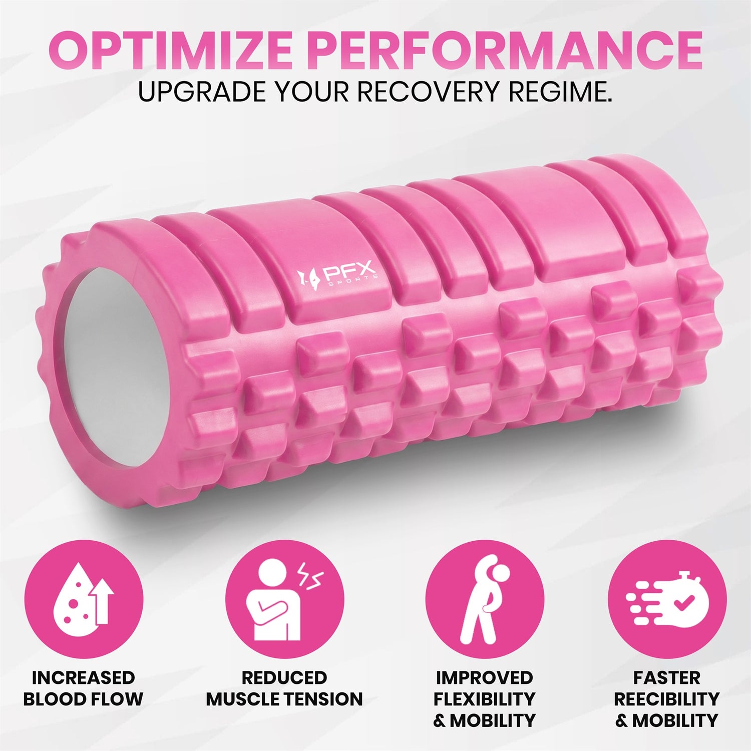 PFX Sports High-Density Foam Roller – 13 Inch EVA Massage Roller for Muscle Recovery, Stretching & Mobility