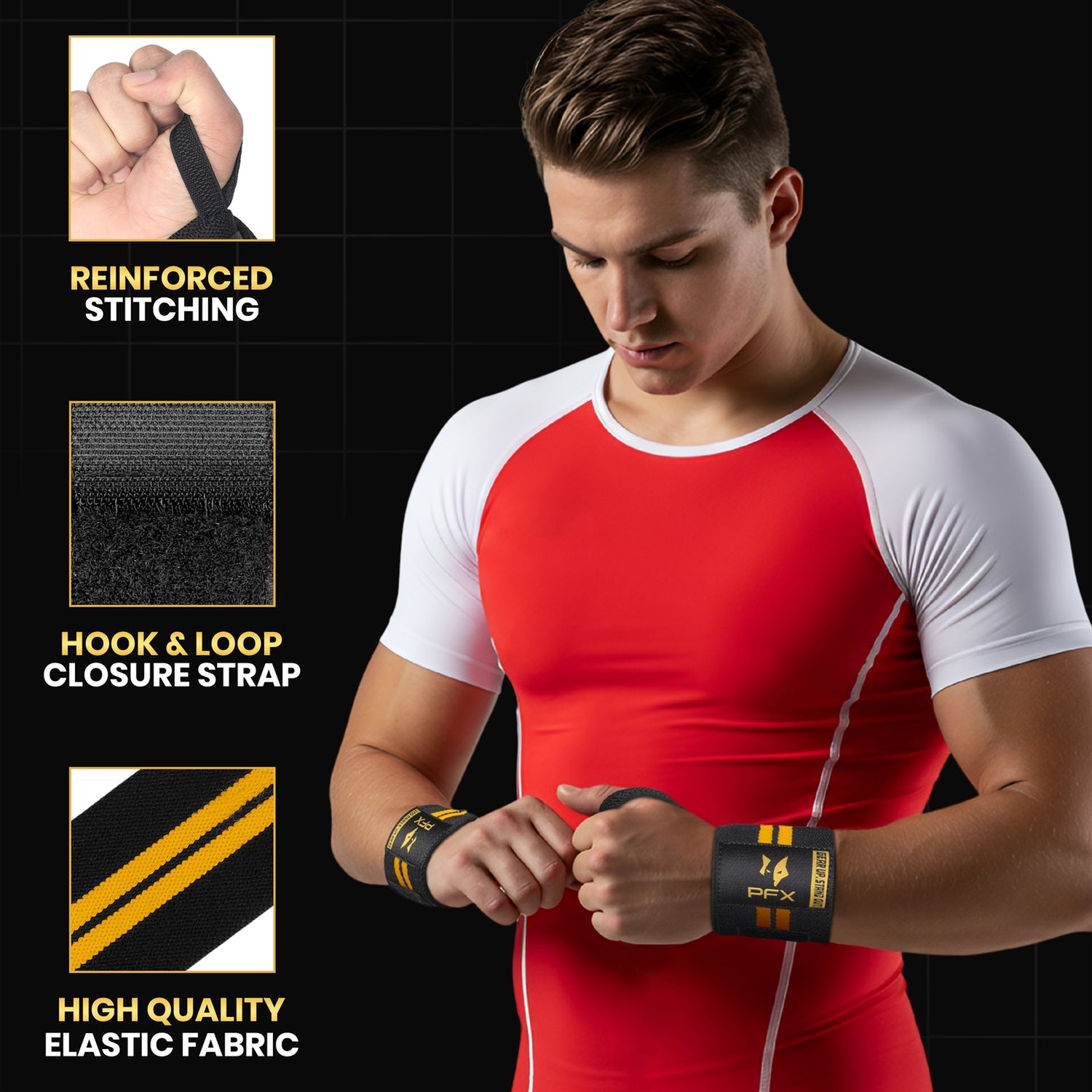 PFX Golden Series "Two-Line" Wrist Wraps – Heavy-Duty Joint Support