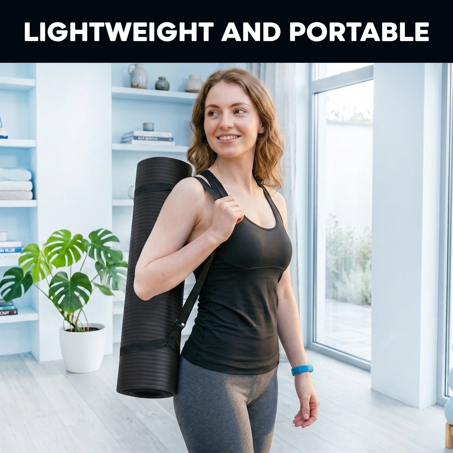 PFX Sports 1CM Thick Exercise Mat – Non-Slip NBR Yoga & Fitness Mat with Carrying Strap