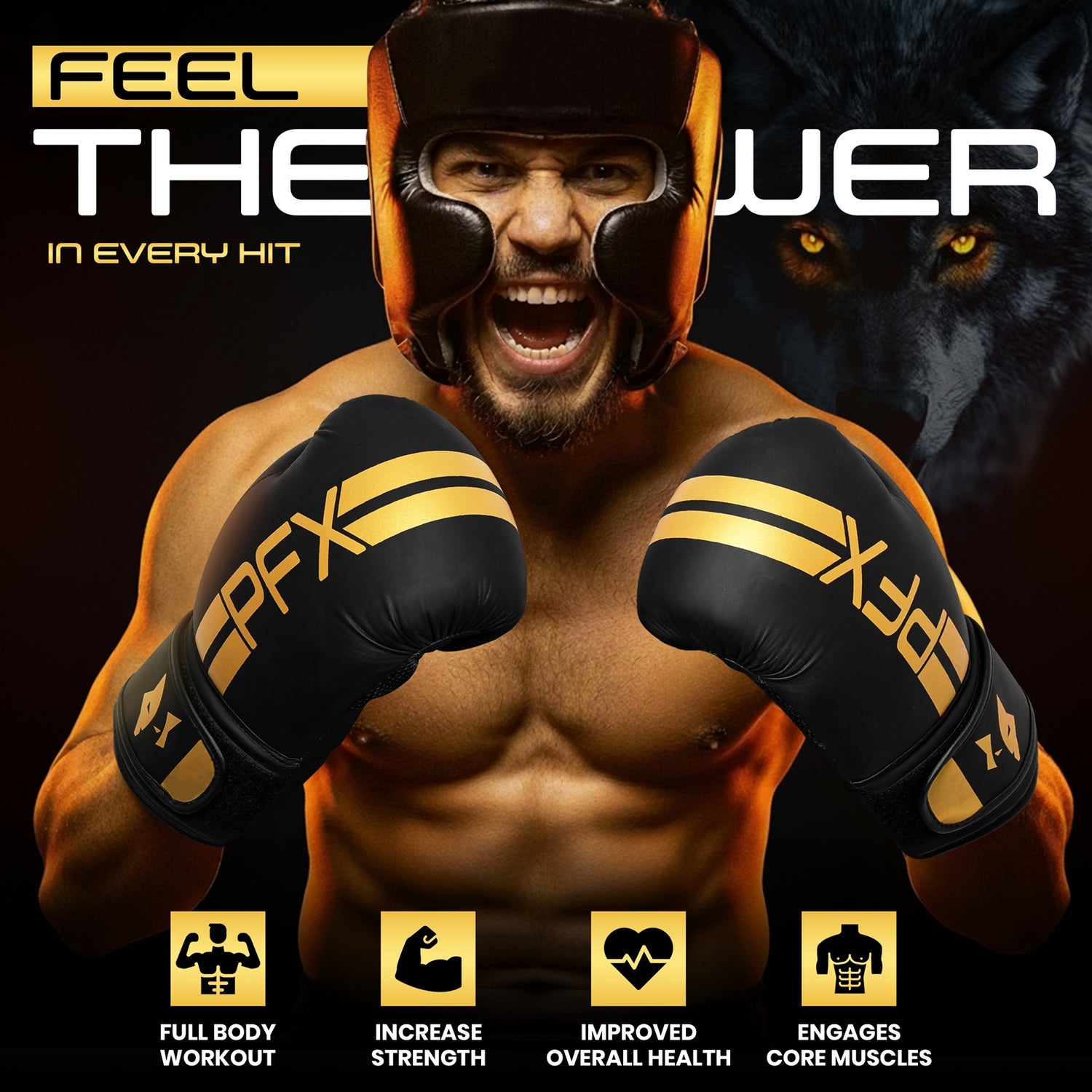 PFX Golden Series Boxing Gloves – 08oz - 16oz