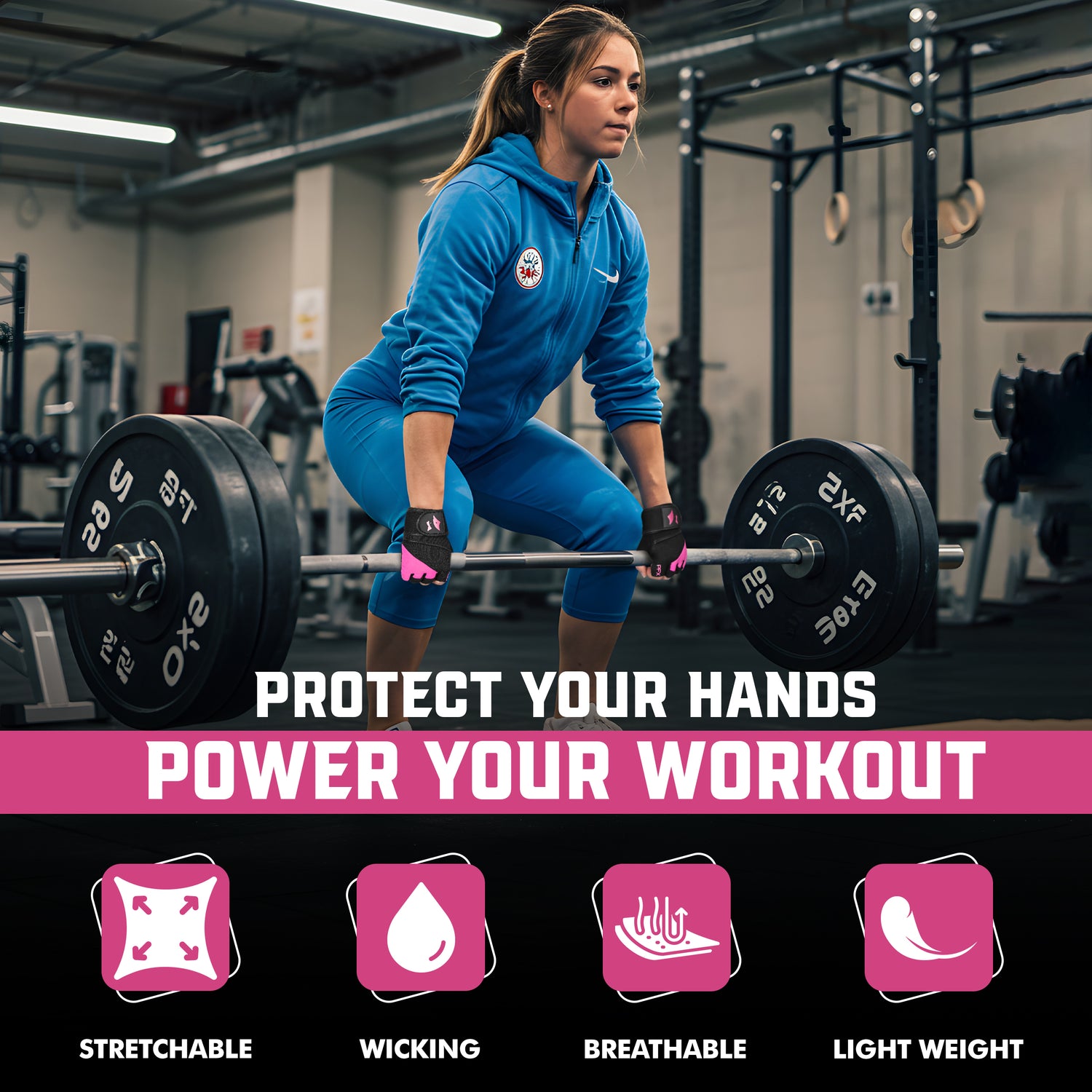 Weight Lifting Gloves with Wrist Straps – Full Palm Protection & Non-Slip Grip for Men & Women