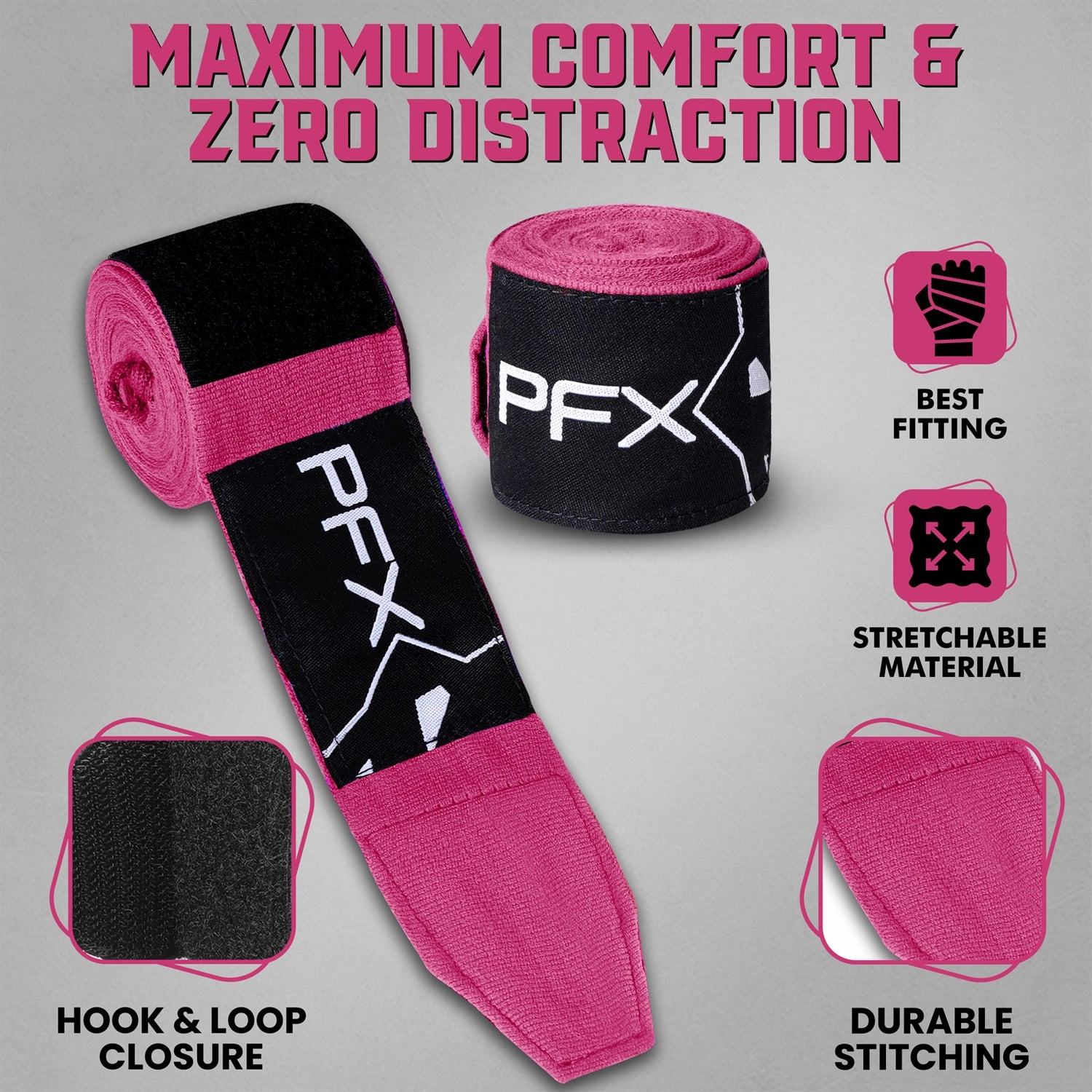 PFX Sports Professional Boxing Hand Wraps | 4.5M Extended Length