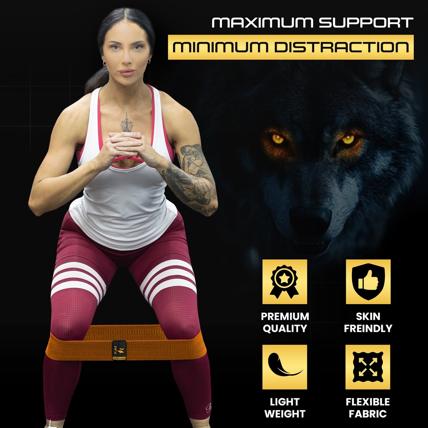 PFX Golden Series Fabric Resistance Bands – Elite Glute & Leg Activators