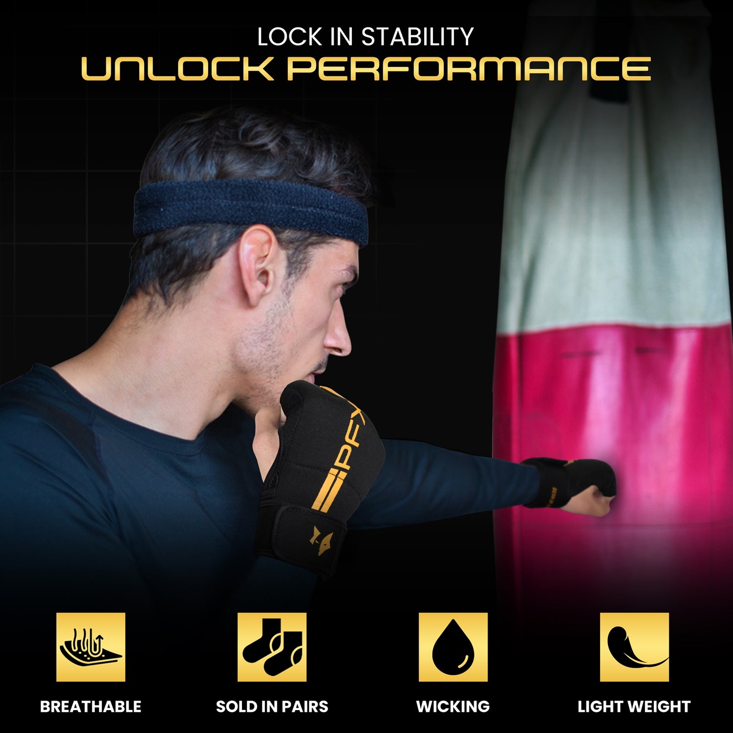 PFX Golden Series Gel Inner Gloves – Quick-Wrap Hand Protection