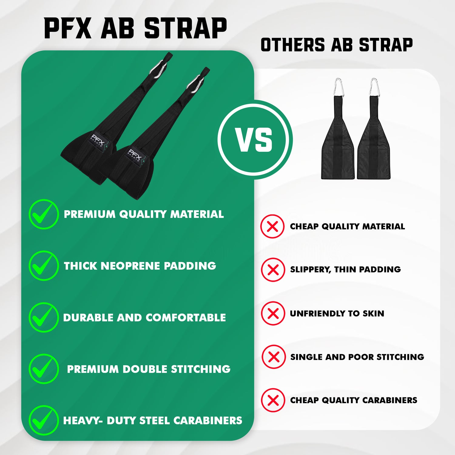 PFX Sports AB Straps – Heavy-Duty Hanging Arm Straps for Core & Abdominal Workouts