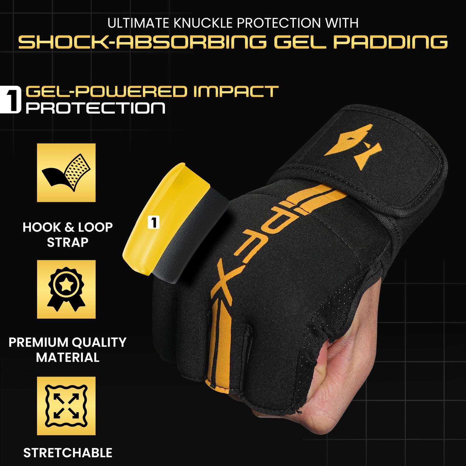 PFX Golden Series Gel Inner Gloves – Quick-Wrap Hand Protection