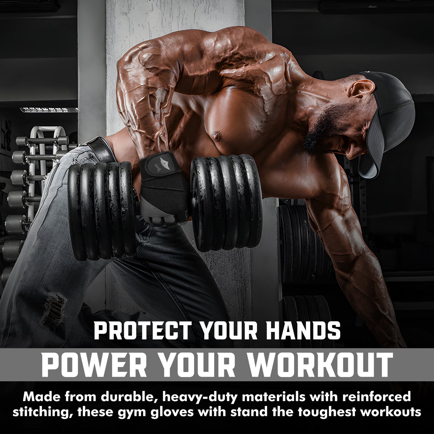 Weight Lifting Gloves with Wrist Straps – Full Palm Protection & Non-Slip Grip for Men & Women