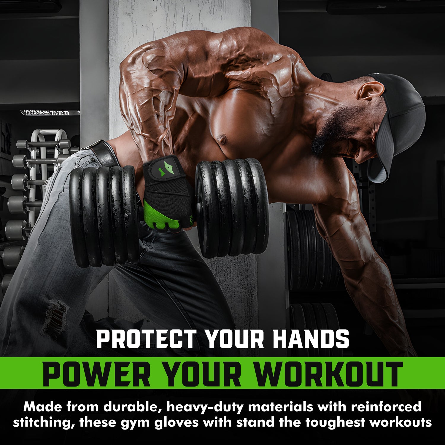 Weight Lifting Gloves with Wrist Straps – Full Palm Protection & Non-Slip Grip for Men & Women