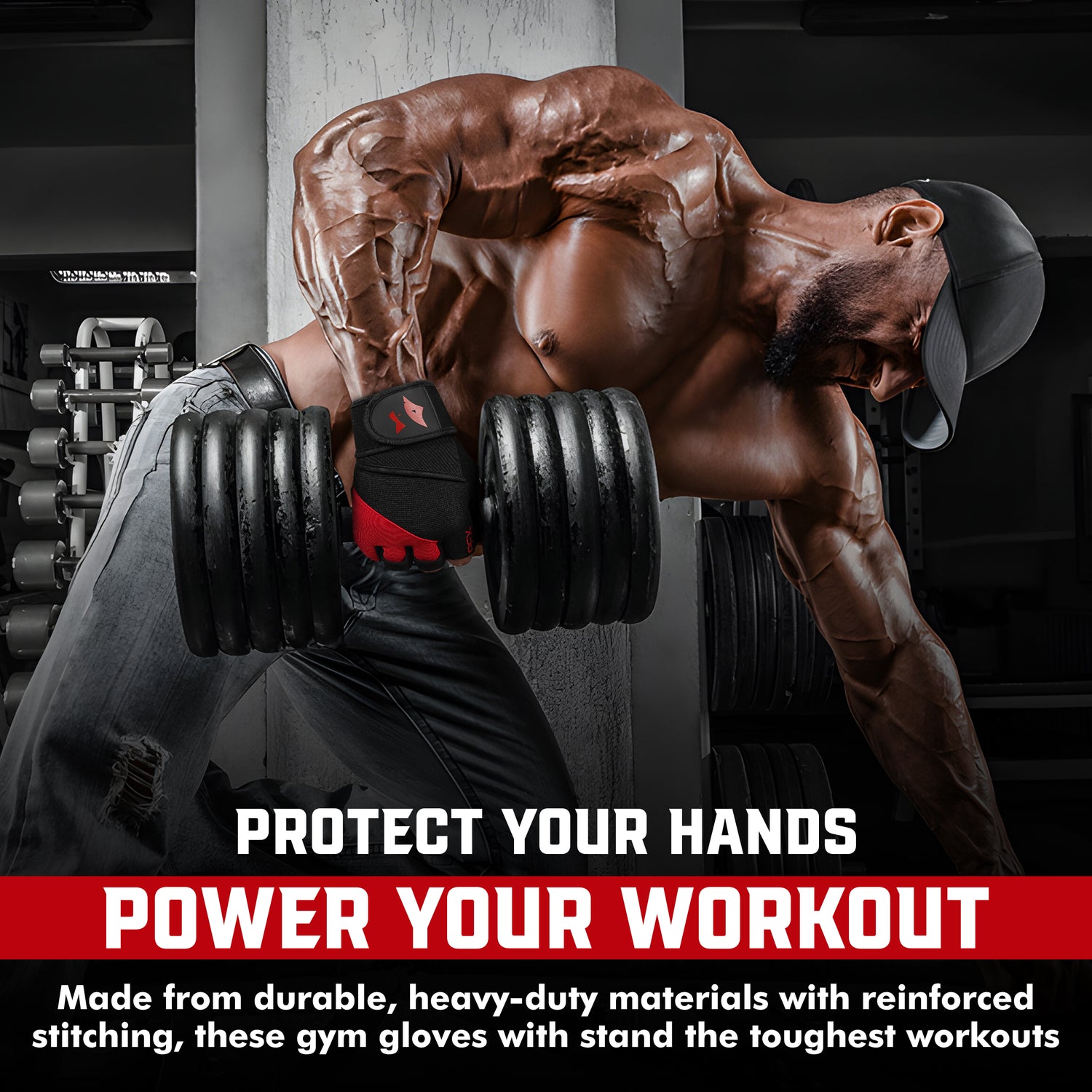 Weight Lifting Gloves with Wrist Straps – Full Palm Protection & Non-Slip Grip for Men & Women