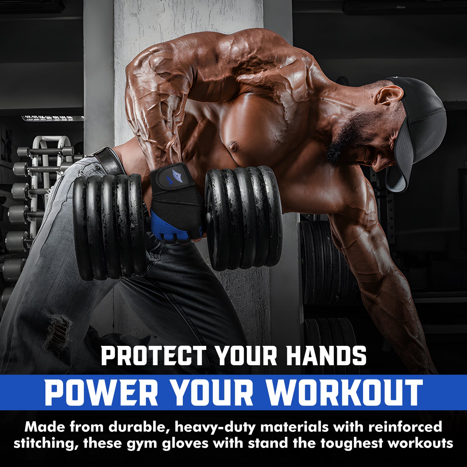 Weight Lifting Gloves with Wrist Straps – Full Palm Protection & Non-Slip Grip for Men & Women
