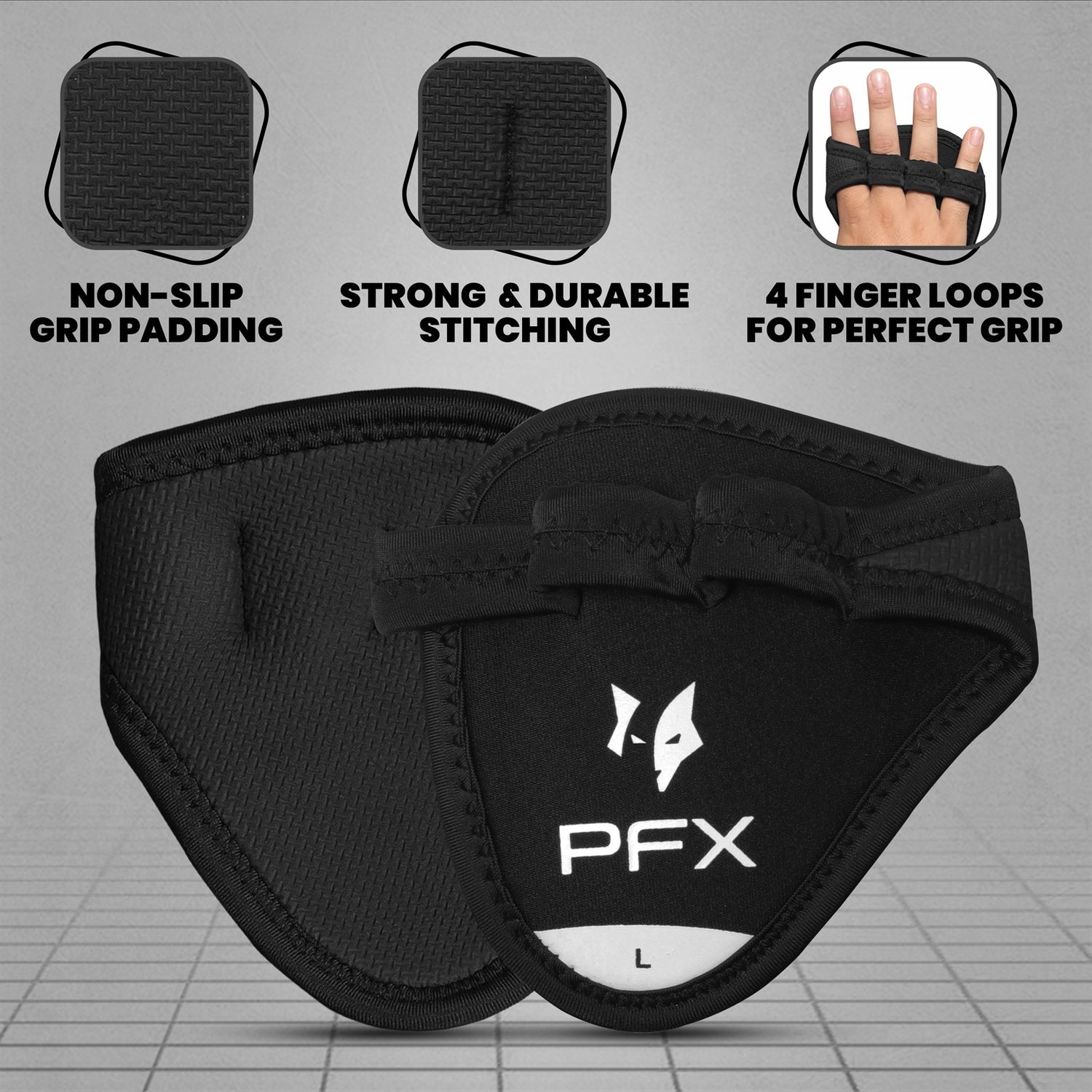 PFX Sports Fusion Anti-Slip Grip Pads | Weightlifting Palm Protectors (One Size Fits All)