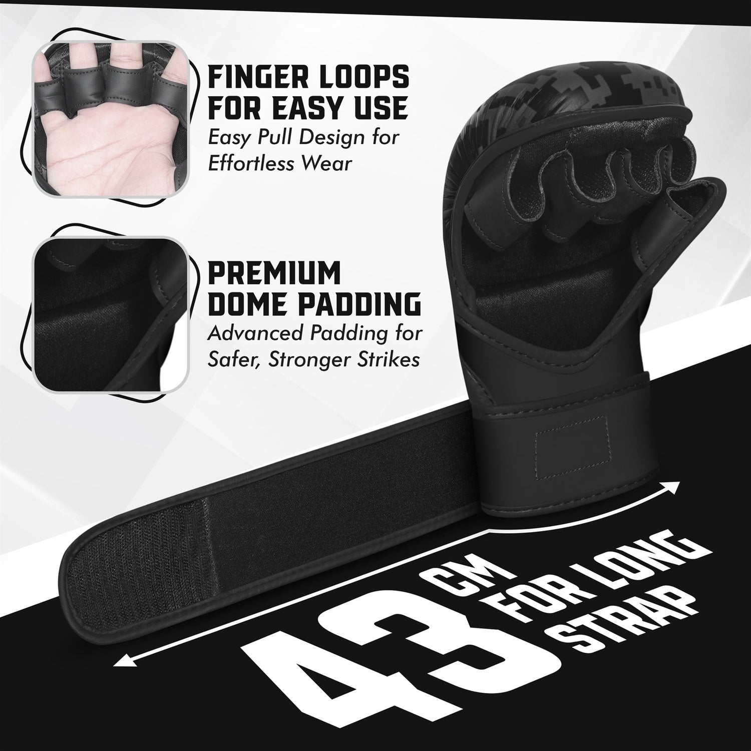 PFX Sports MMA Sparring Gloves | Digital Camo Open Palm Training Gloves