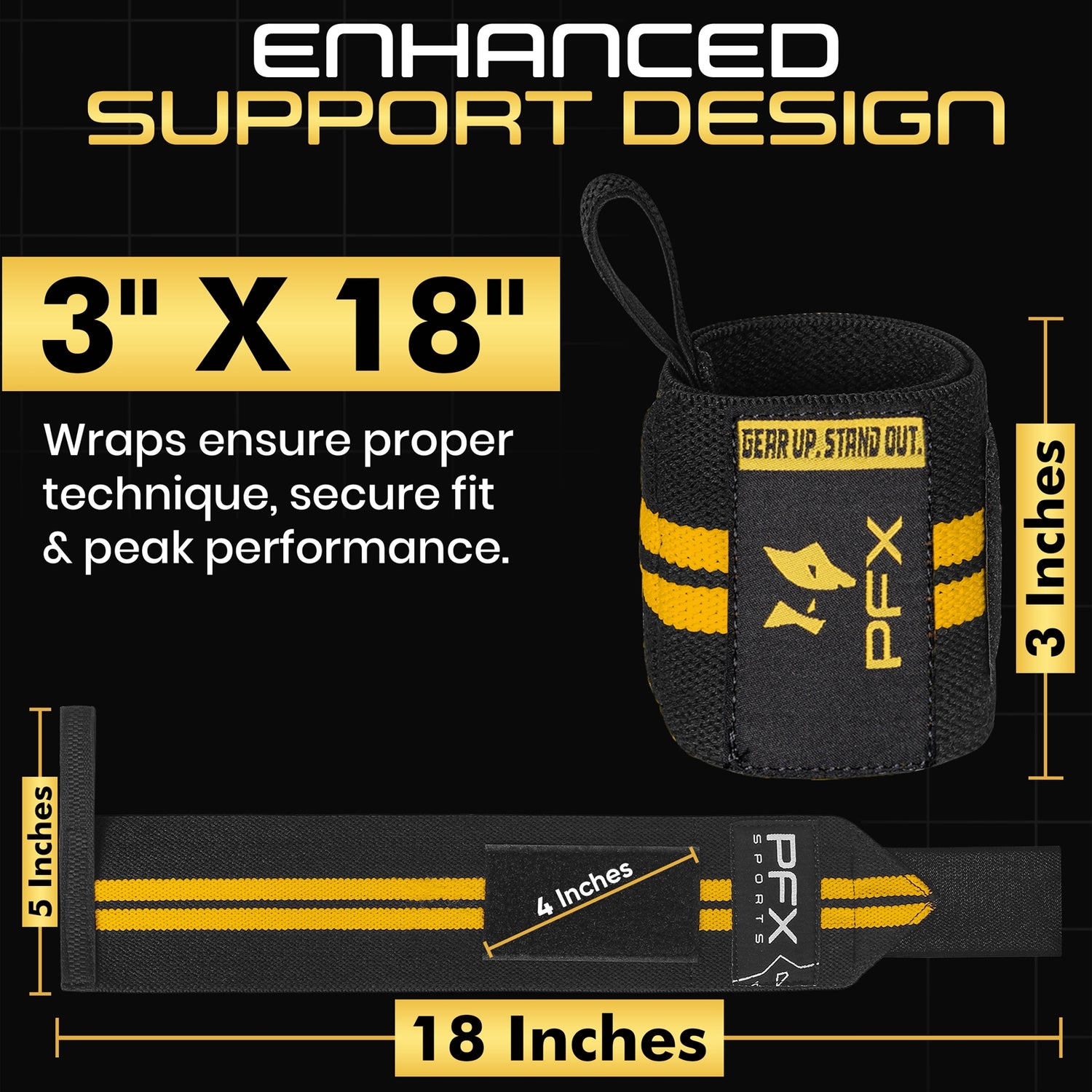 PFX Golden Series "Two-Line" Wrist Wraps – Heavy-Duty Joint Support