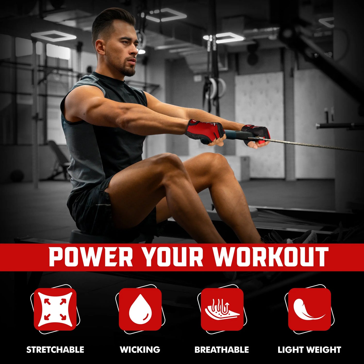 Half-Finger Gym Gloves – Breathable, Non-Slip, and Padded for Men & Women