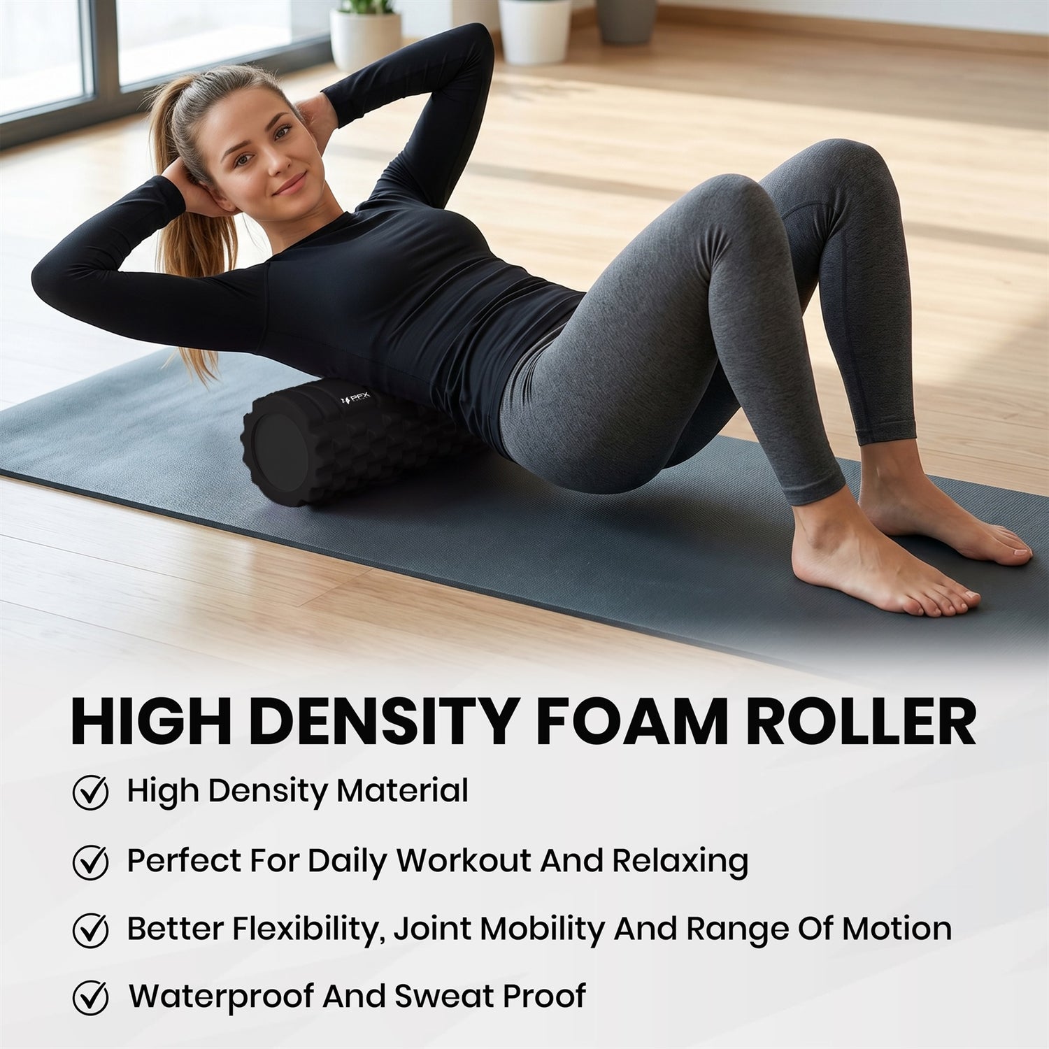 PFX Sports High-Density Foam Roller – 13 Inch EVA Massage Roller for Muscle Recovery, Stretching & Mobility