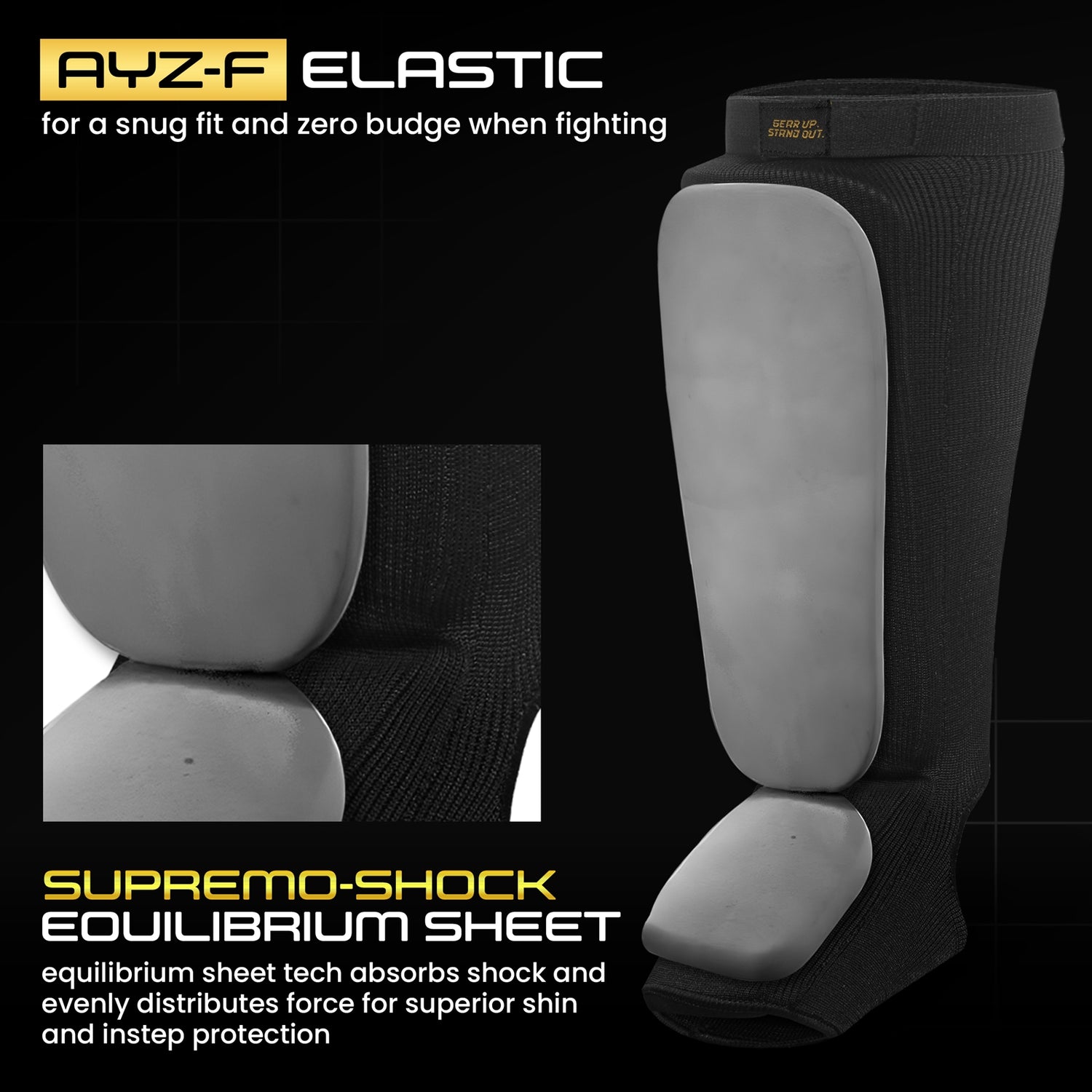 PFX Golden Series Hosiery Shin Guards – Lightweight MMA & Muay Thai Protection