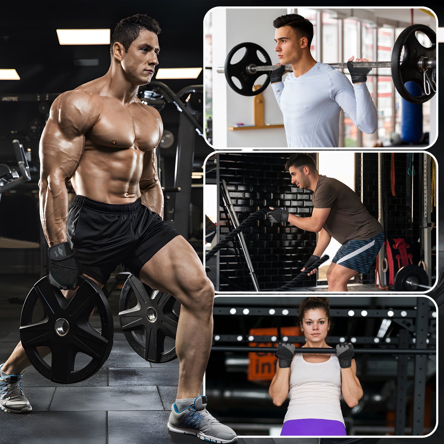 Weight Lifting Gloves with Wrist Straps – Full Palm Protection & Non-Slip Grip for Men & Women