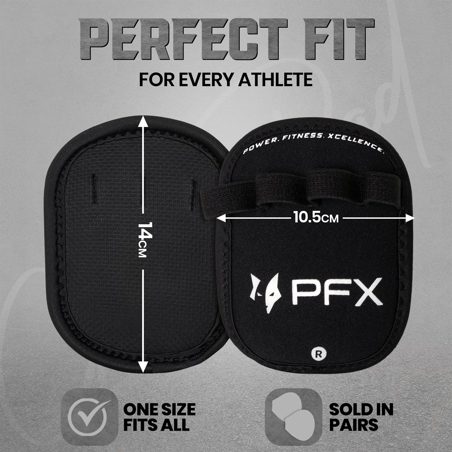 PFX Sports Pro-Grip Anti-Slip Grip Pads | Weightlifting Palm Protectors (One Size Fits All)