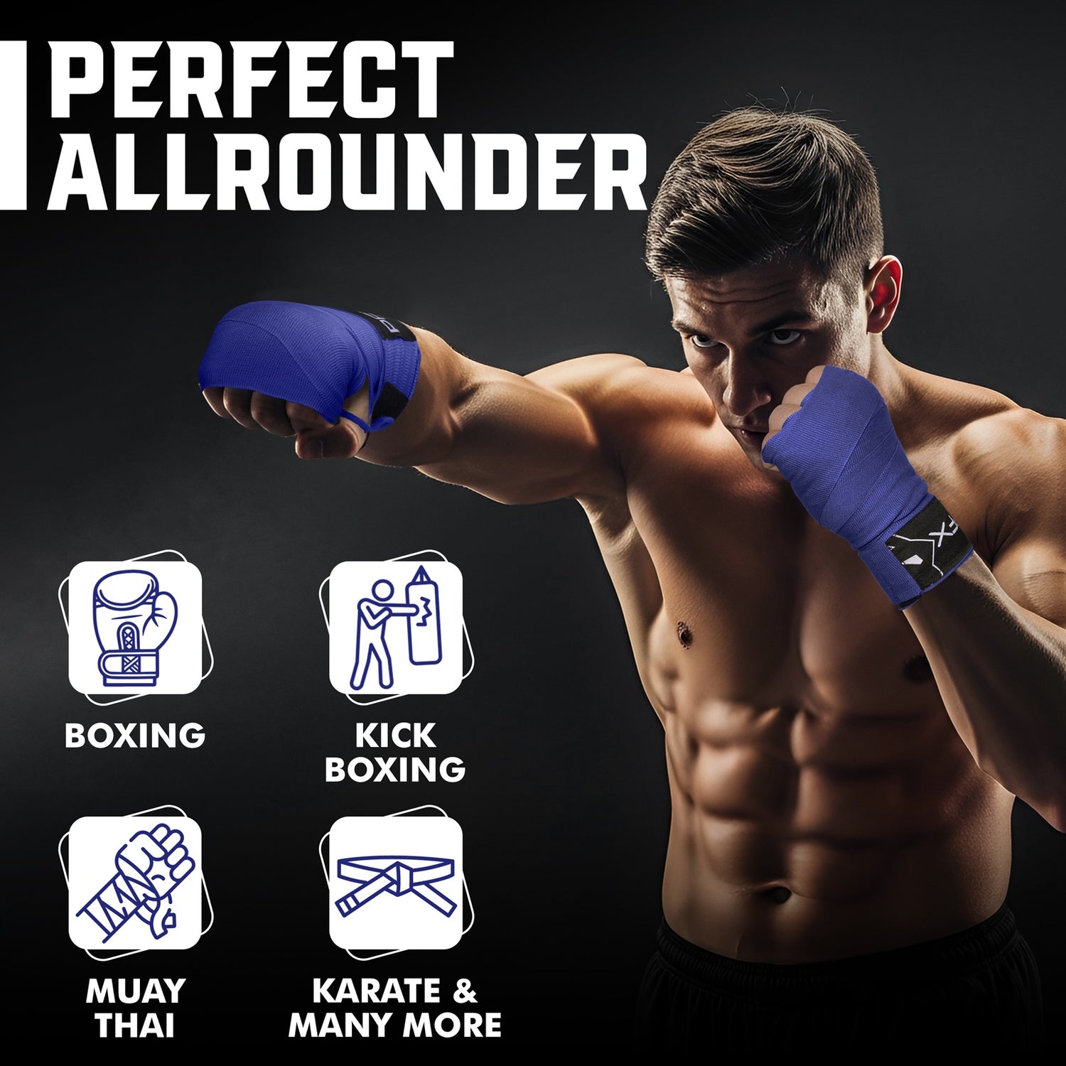 PFX Sports Professional Boxing Hand Wraps | 4.5M Extended Length