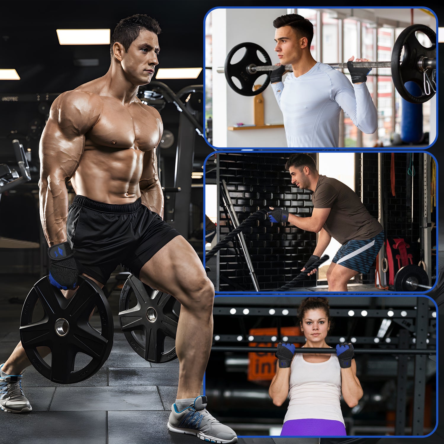 Weight Lifting Gloves with Wrist Straps – Full Palm Protection & Non-Slip Grip for Men & Women