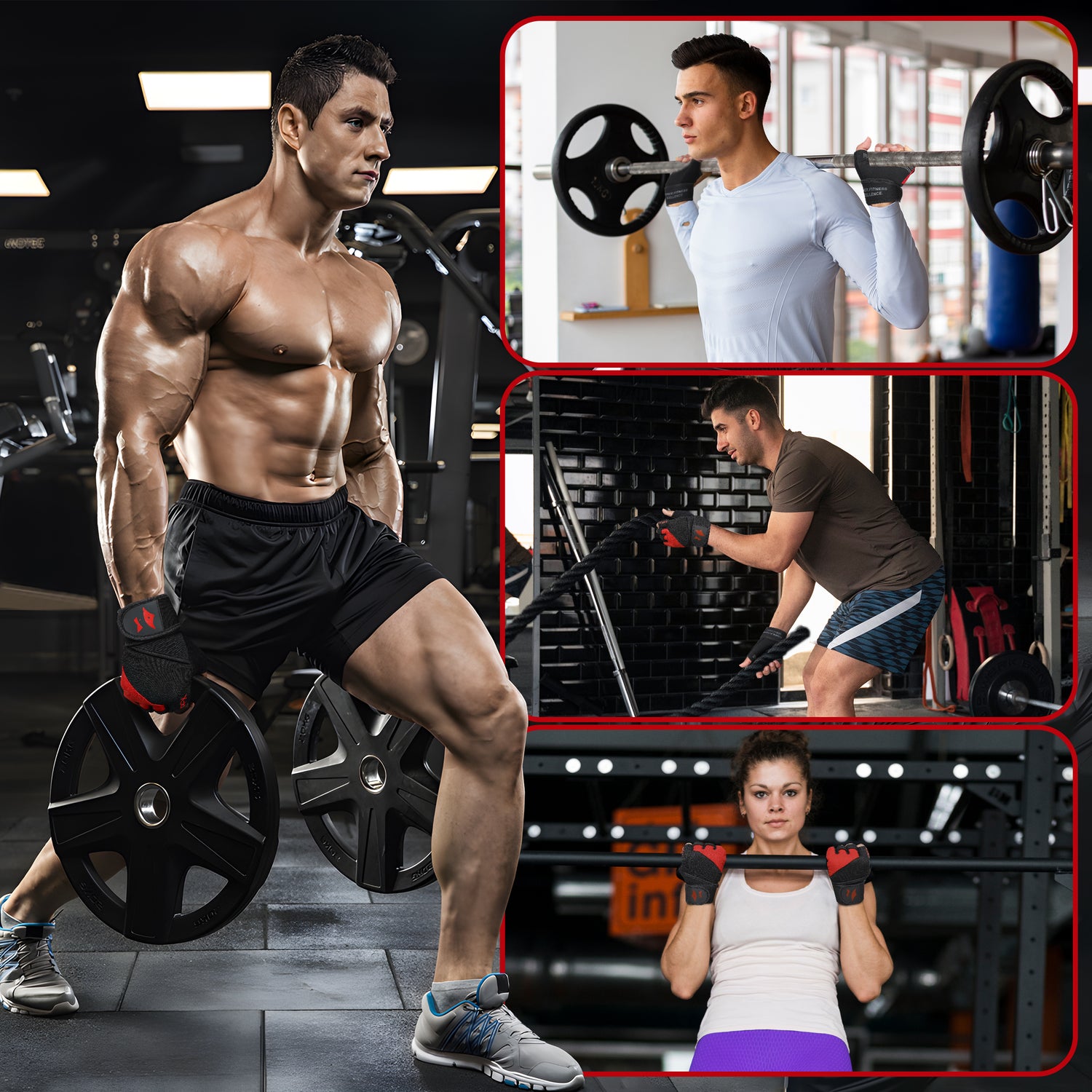 Weight Lifting Gloves with Wrist Straps – Full Palm Protection & Non-Slip Grip for Men & Women