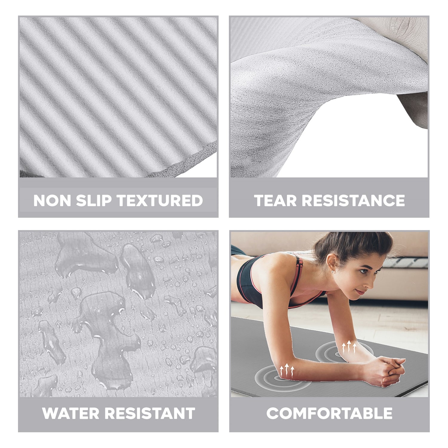 PFX Sports 1CM Thick Exercise Mat – Non-Slip NBR Yoga & Fitness Mat with Carrying Strap