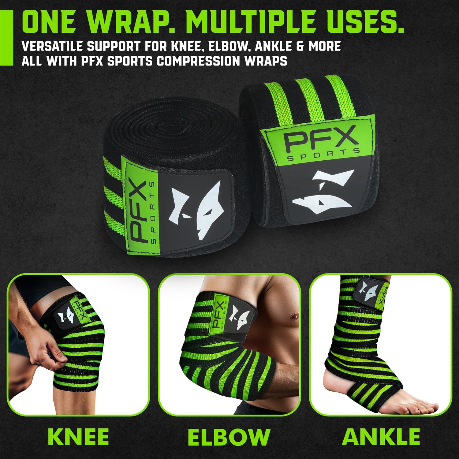 Heavy Duty Knee Wraps for Powerlifting & Weight Training