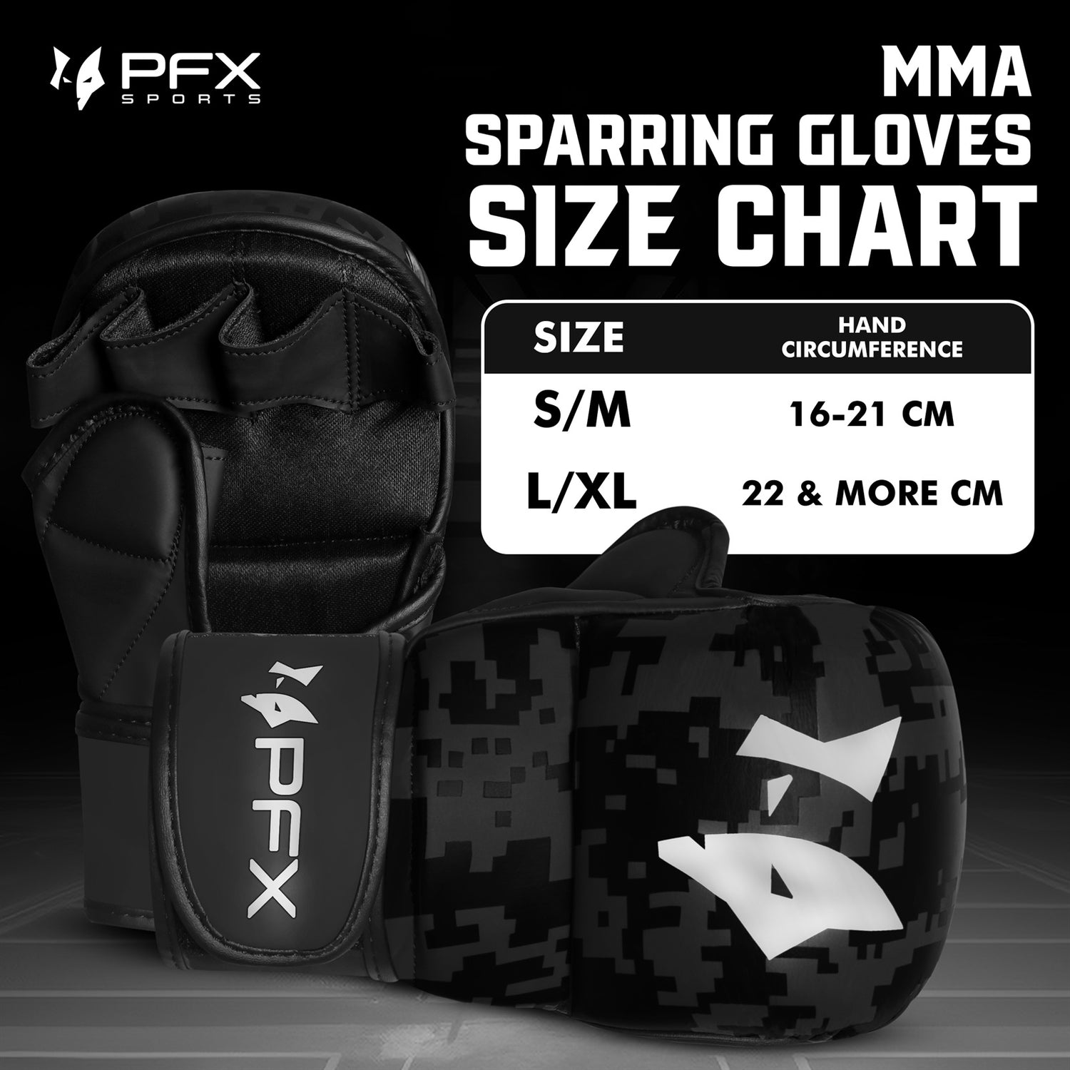 PFX Sports MMA Sparring Gloves | Digital Camo Open Palm Training Gloves