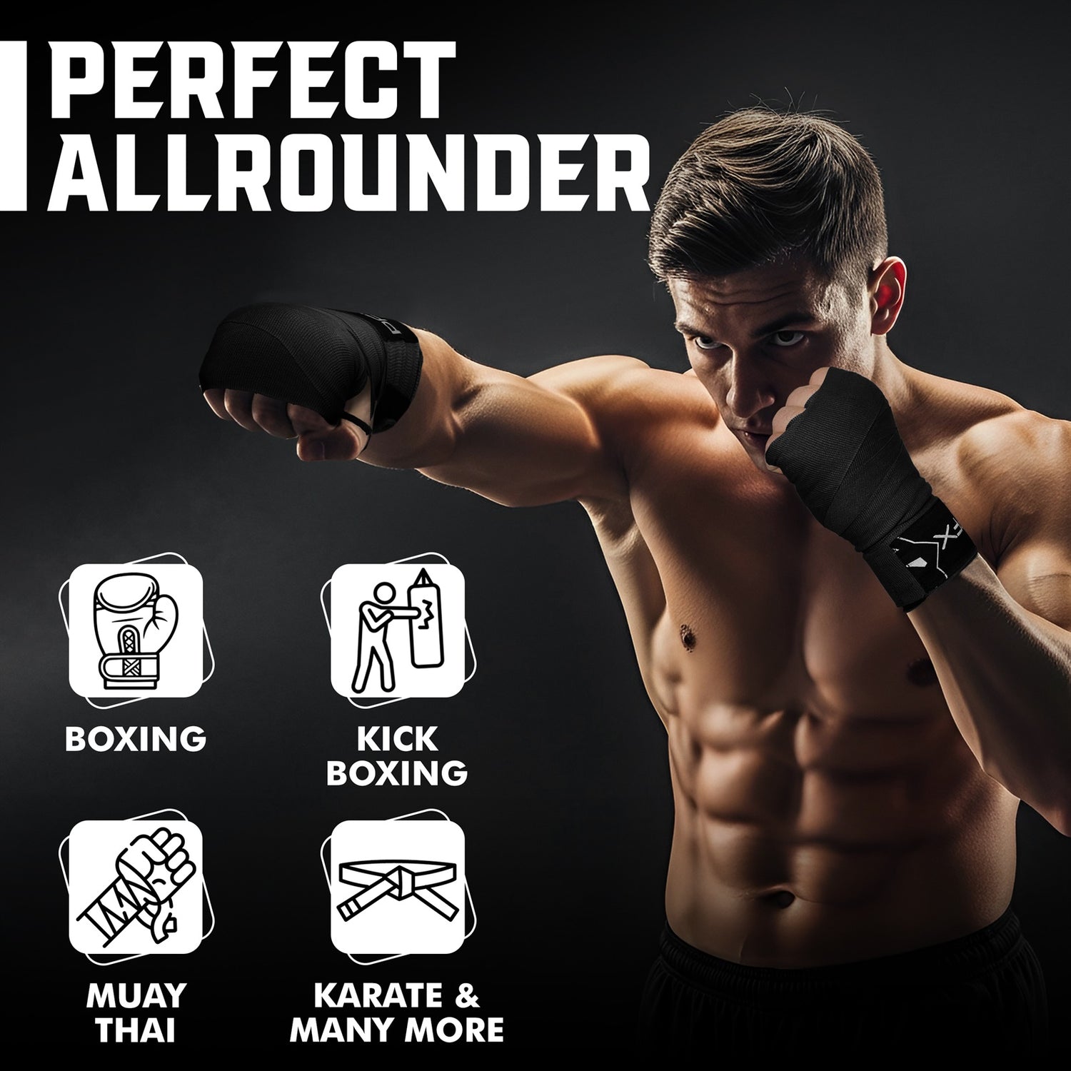 PFX Sports Professional Boxing Hand Wraps | 4.5M Extended Length