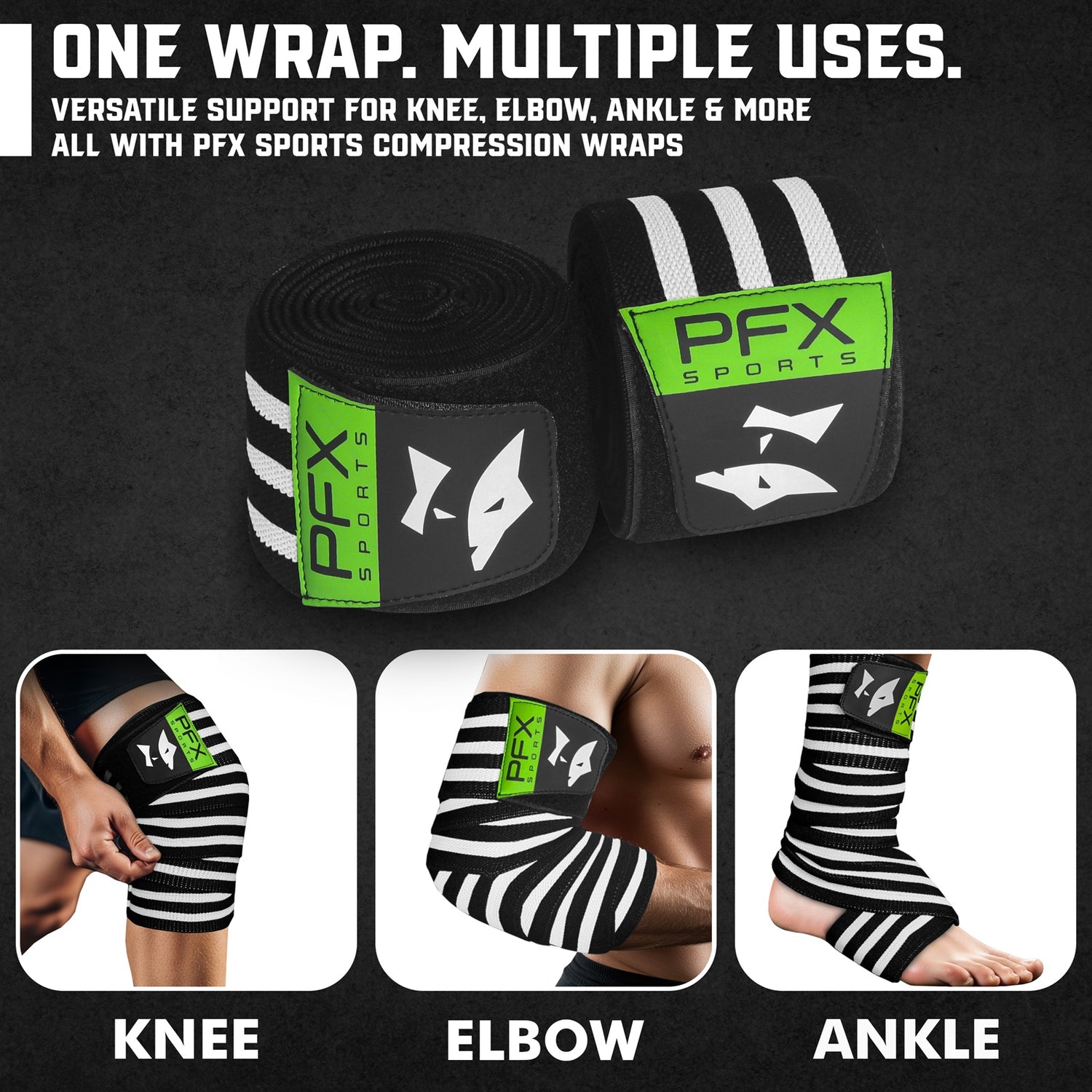 Heavy Duty Knee Wraps for Powerlifting & Weight Training